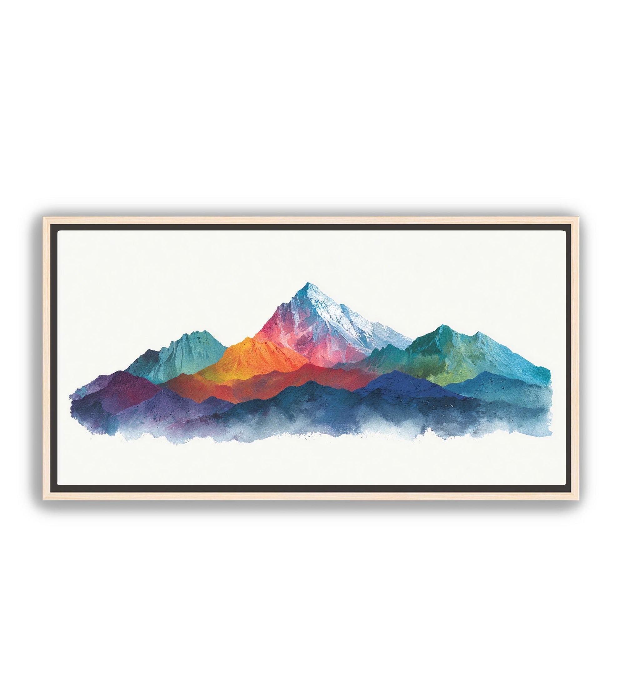 Bright mountain canvas wall art for playroom