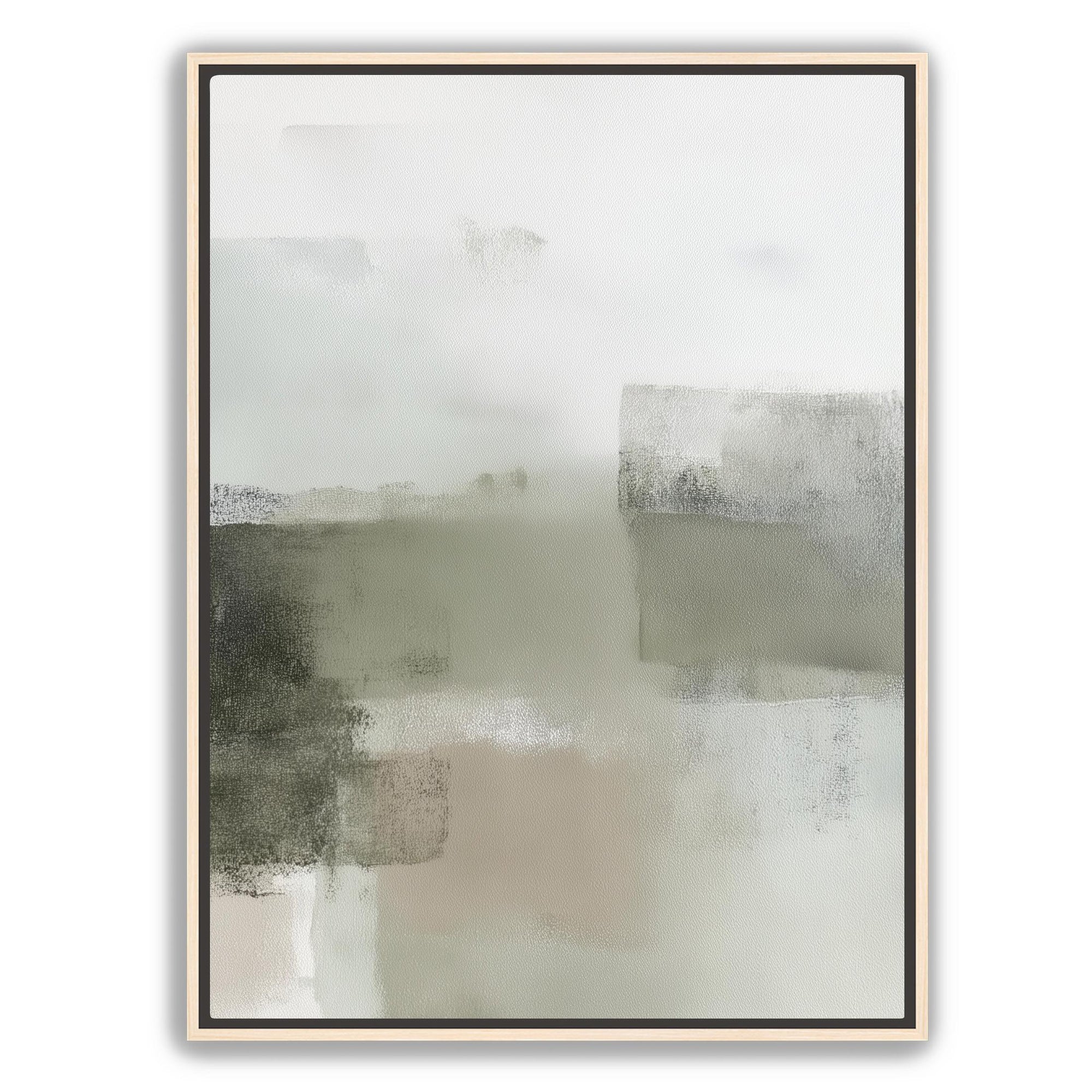 Soft modern abstract wall art in muted greens