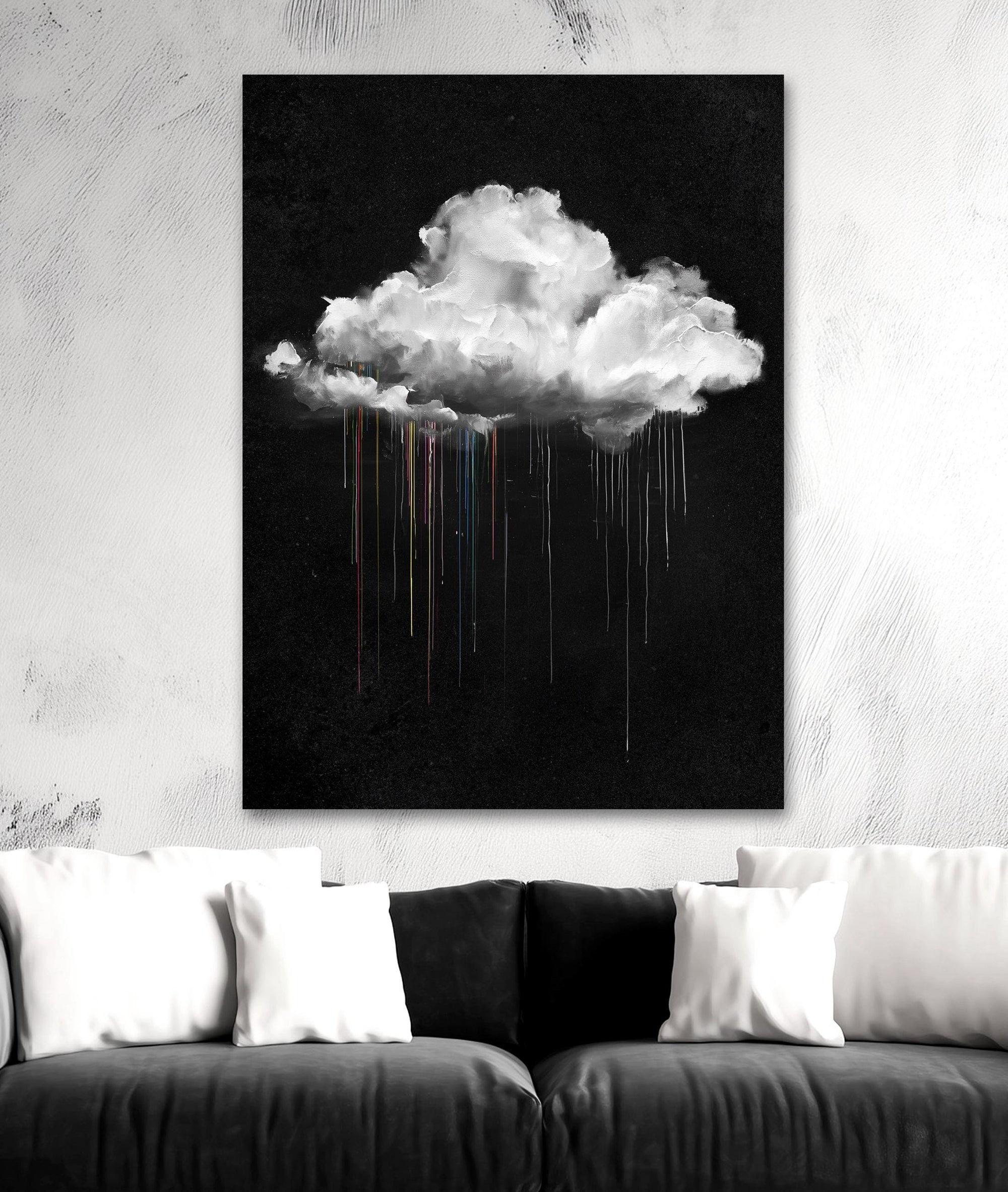 Industrial style wall art cloud painting