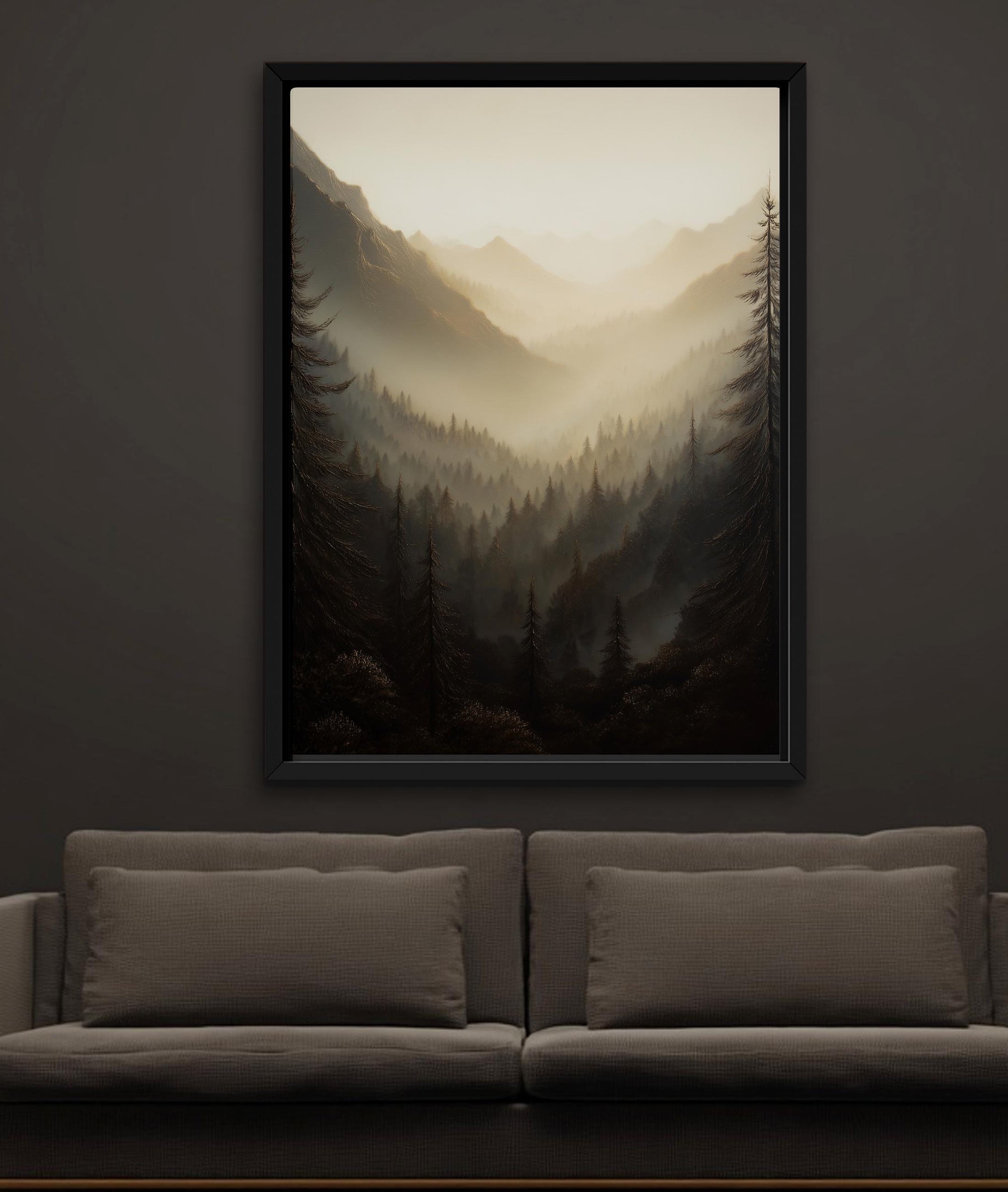 misty forest canvas wall art