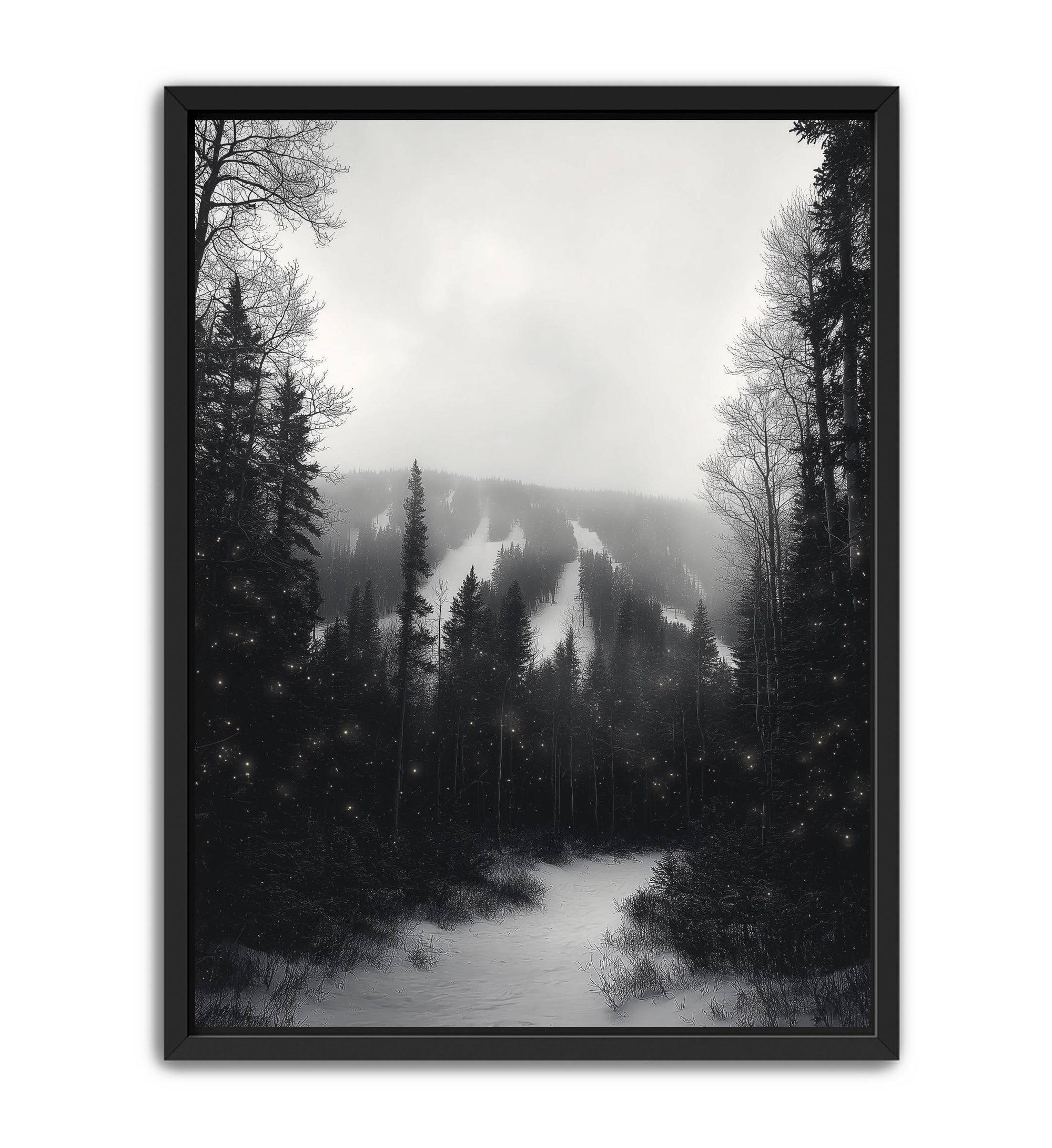 Winter mountain art for cabin