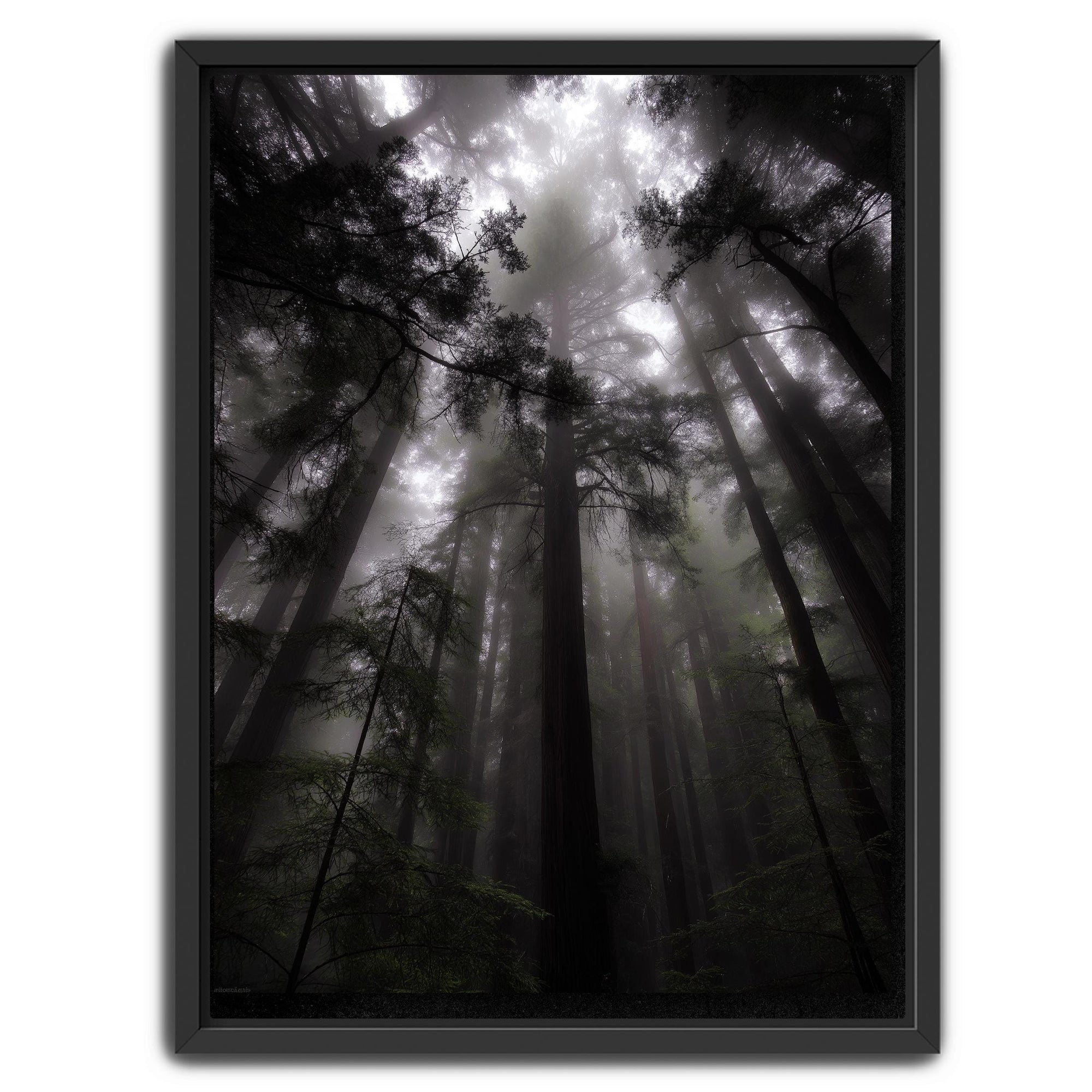 Modern forest wall decor tall format