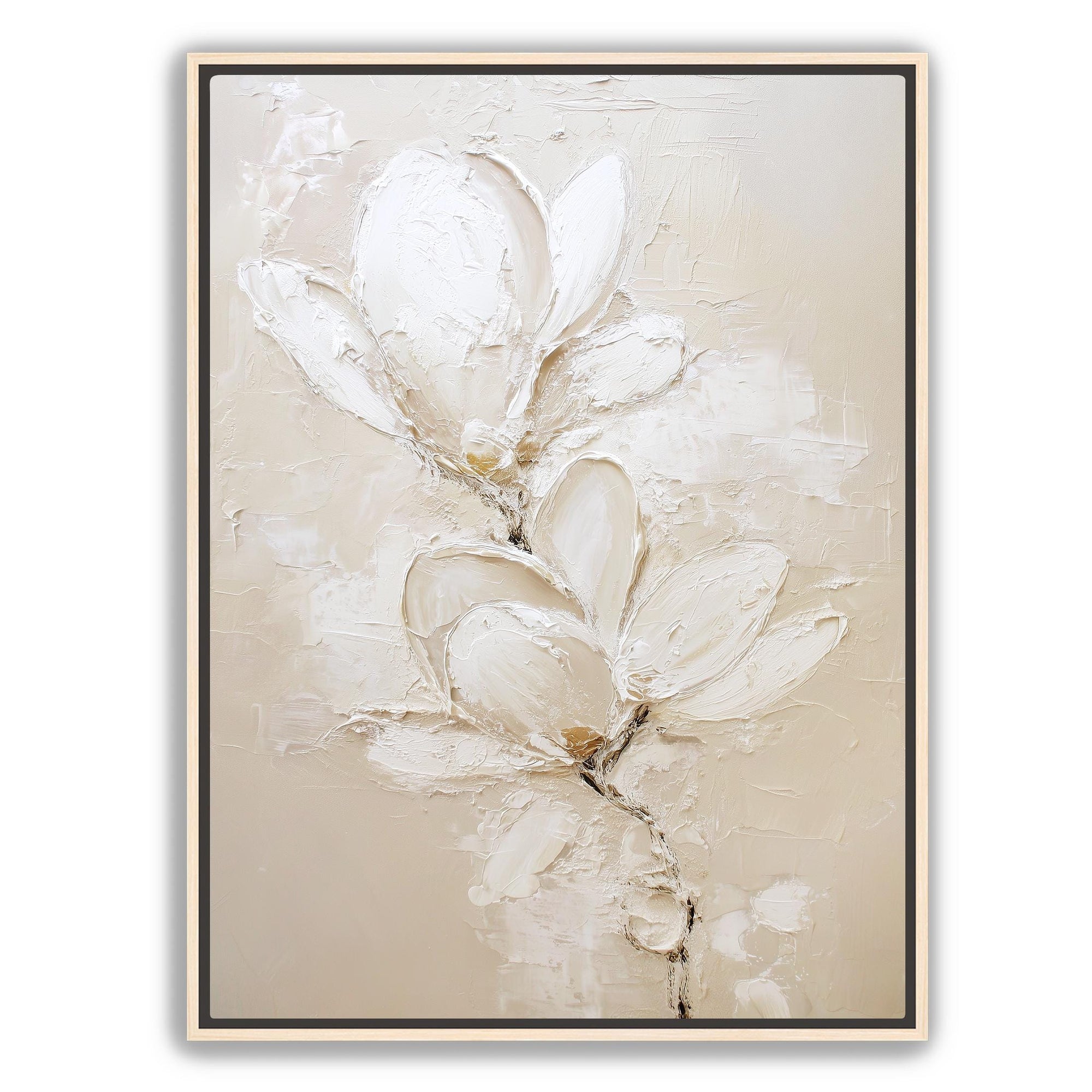 minimalist floral artwork in neutral tones