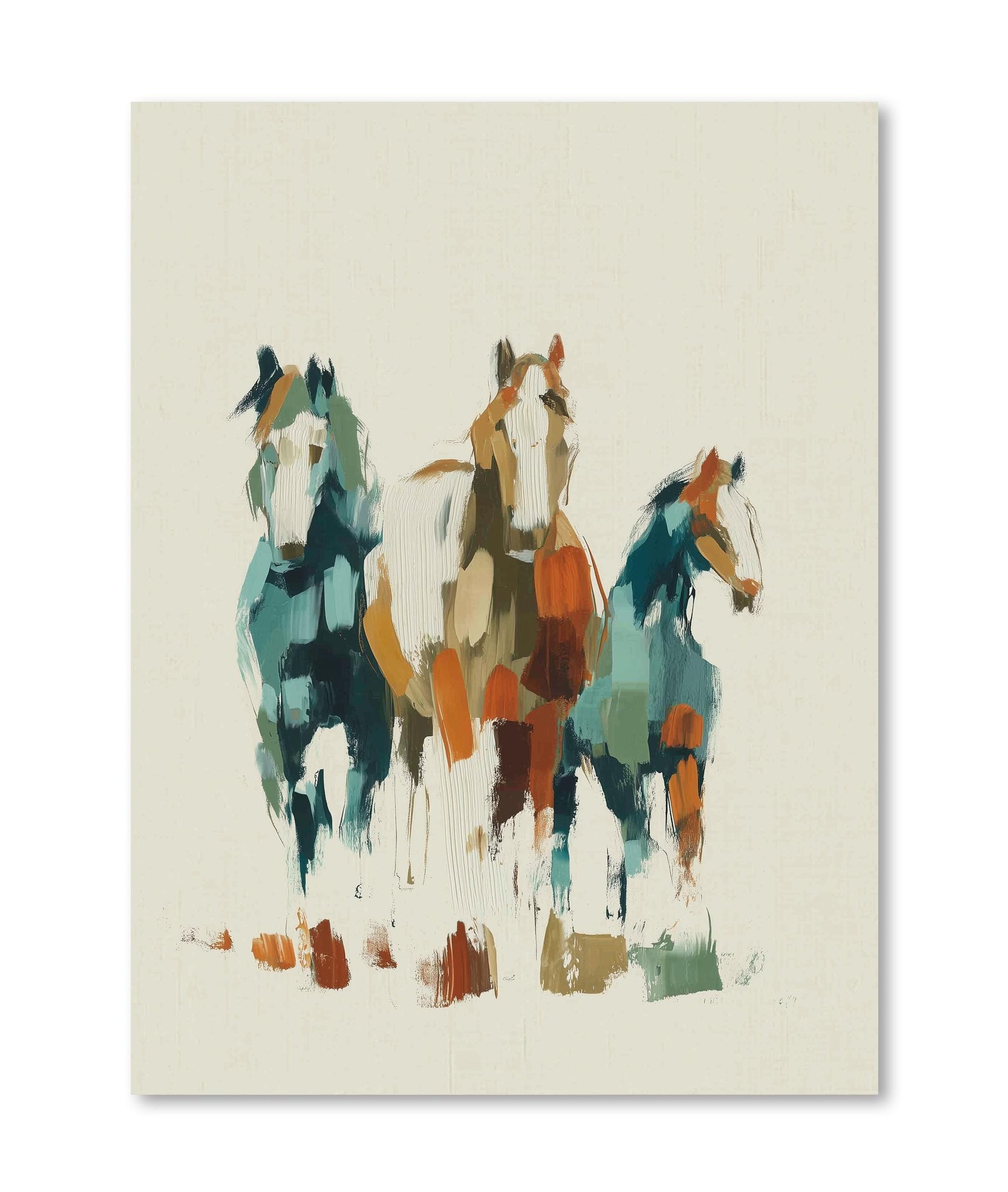 Abstract horse wall art with earthy tones