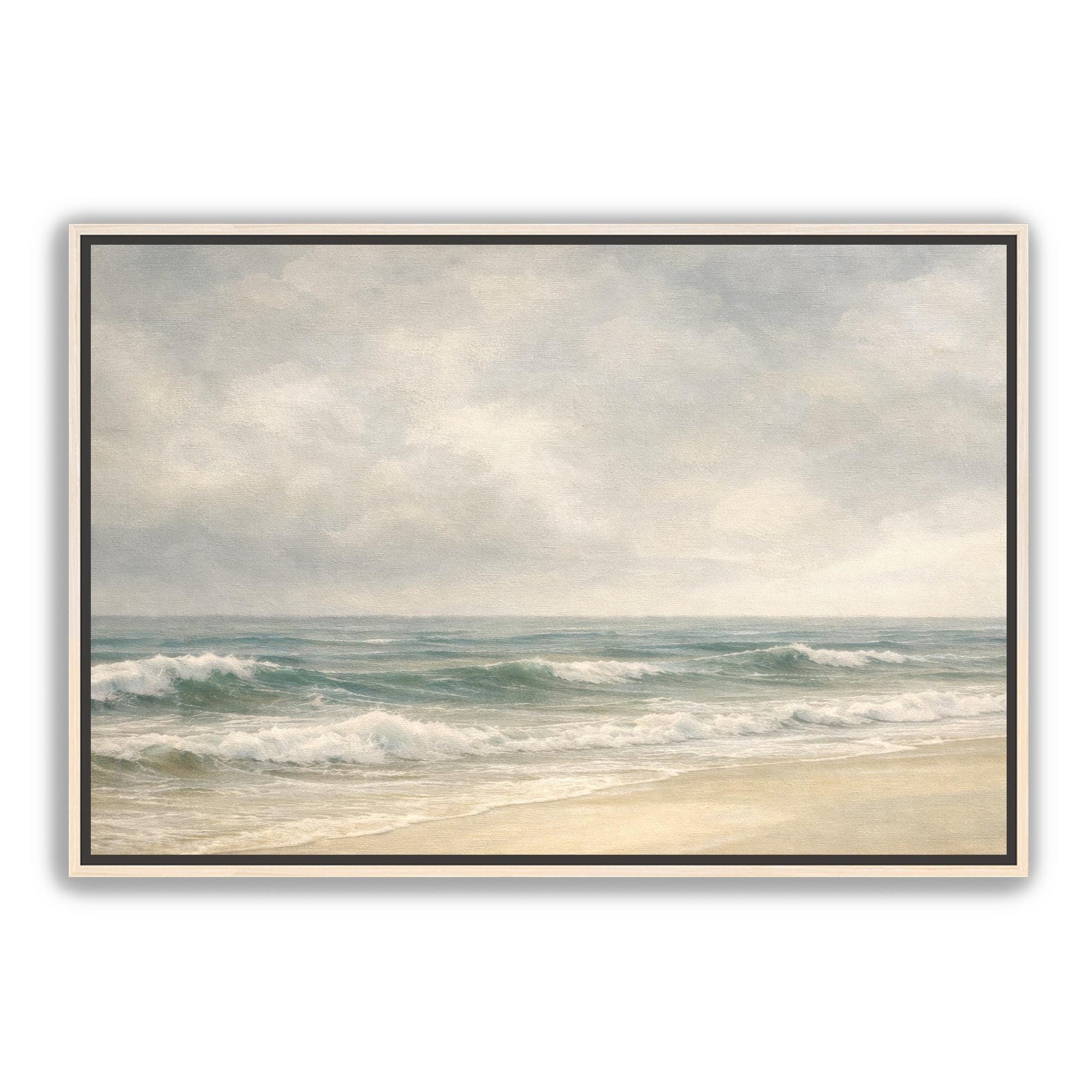 horizontal coastal seascape painting with waves