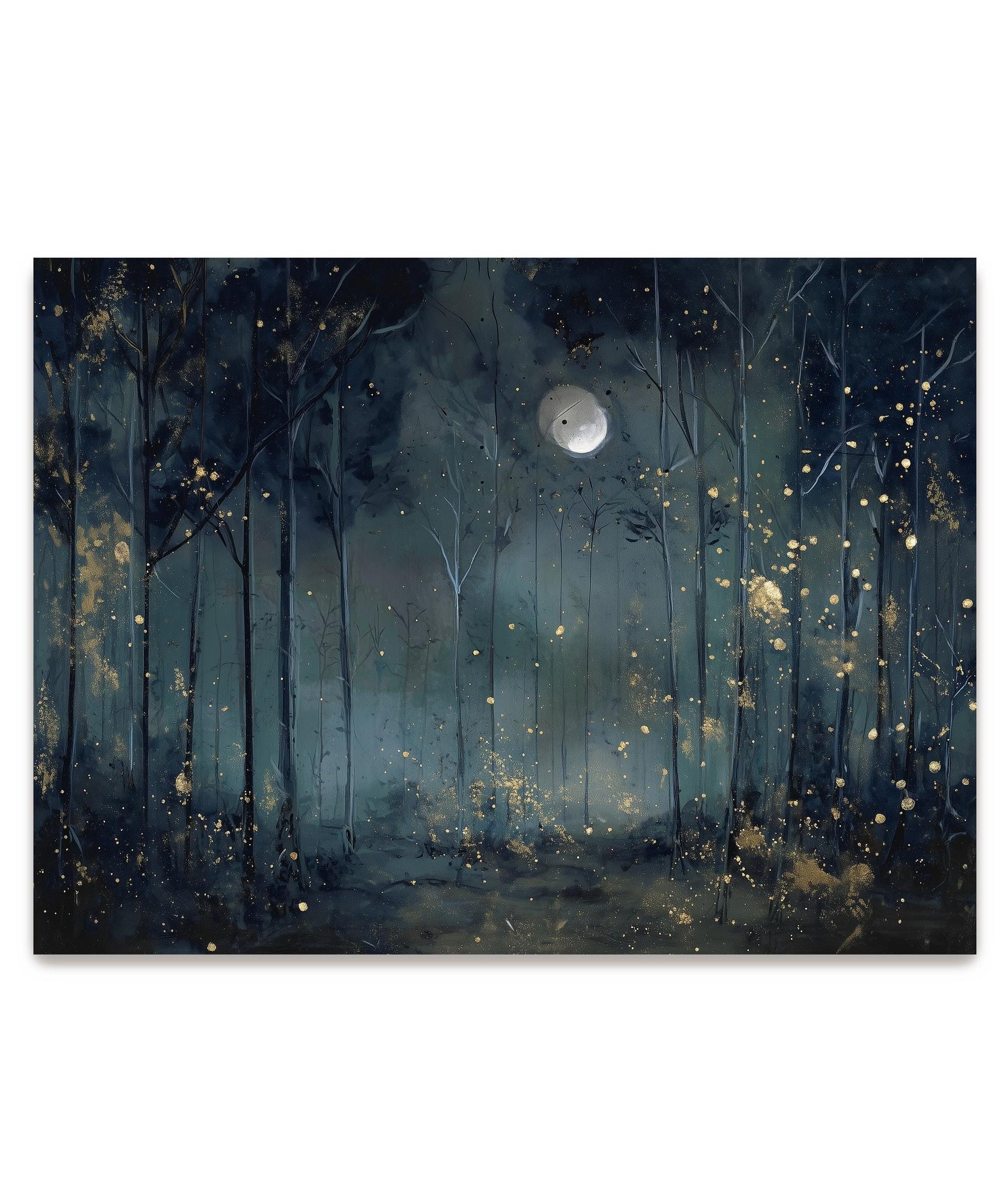 Moody forest landscape print