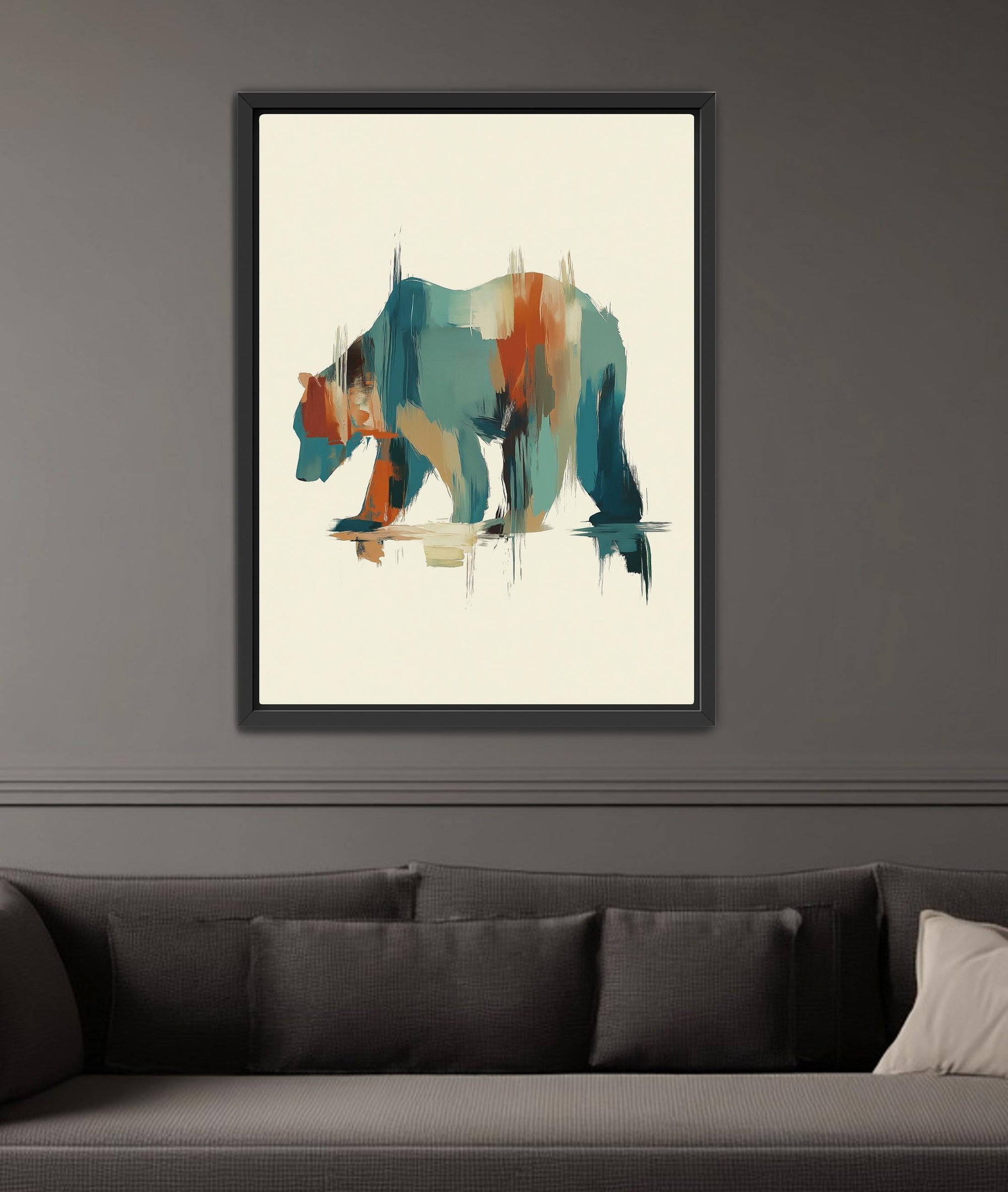 Earth tone bear artwork