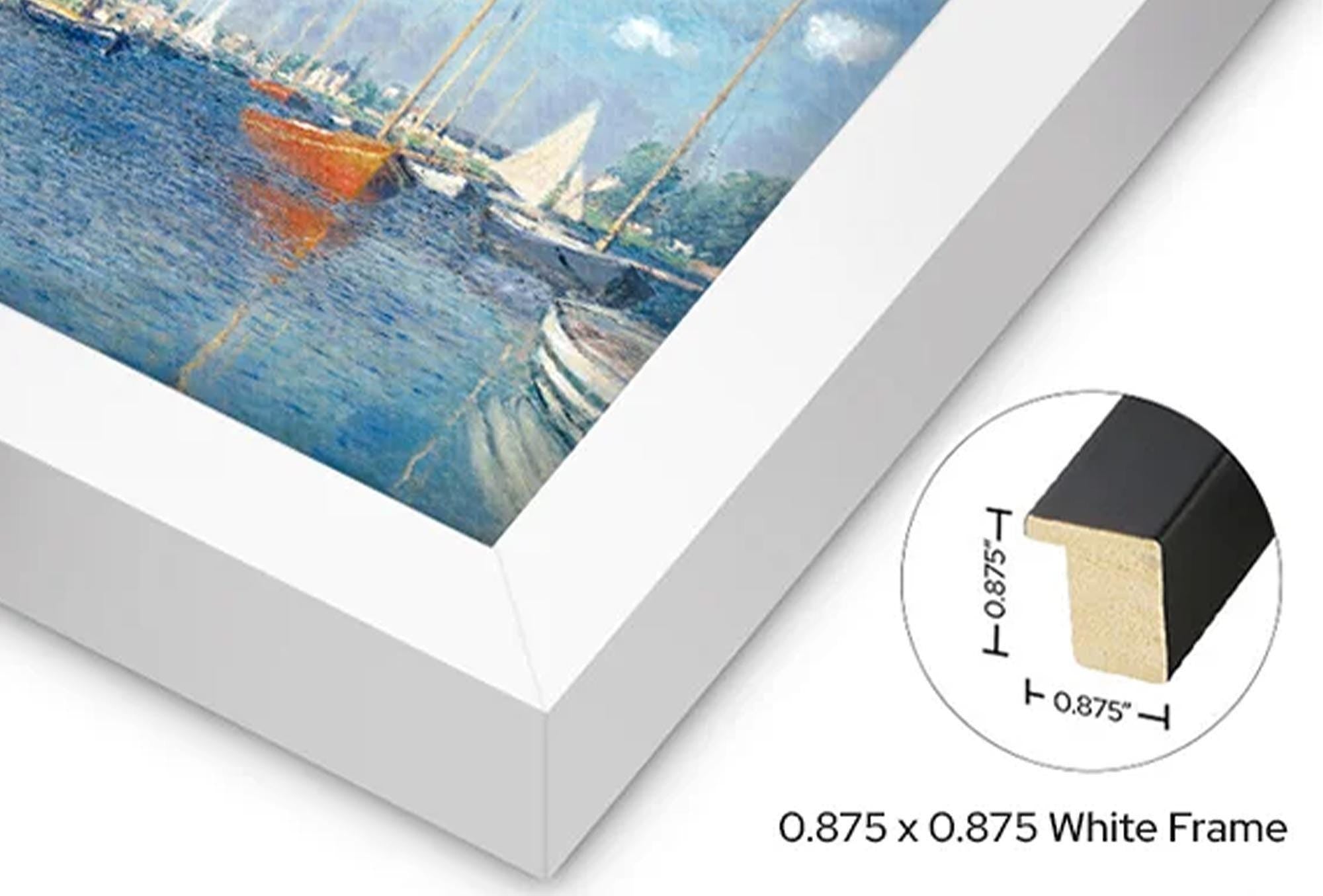 white framed canvas print detail