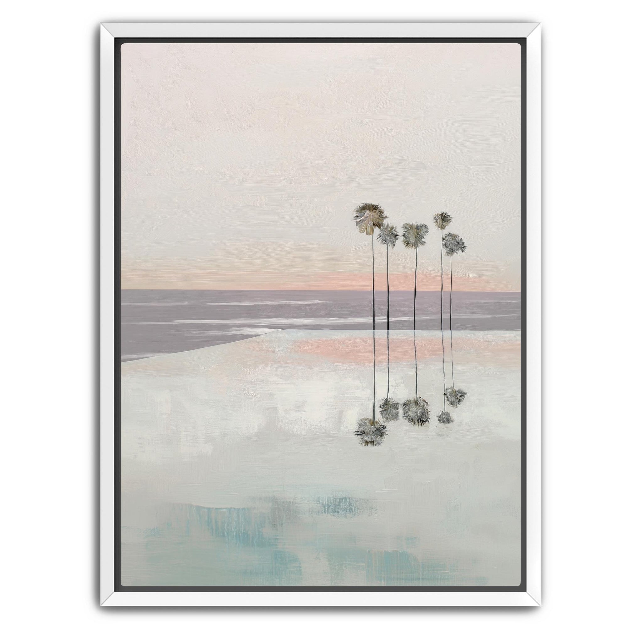 Minimal ocean horizon wall art in neutral coastal tones