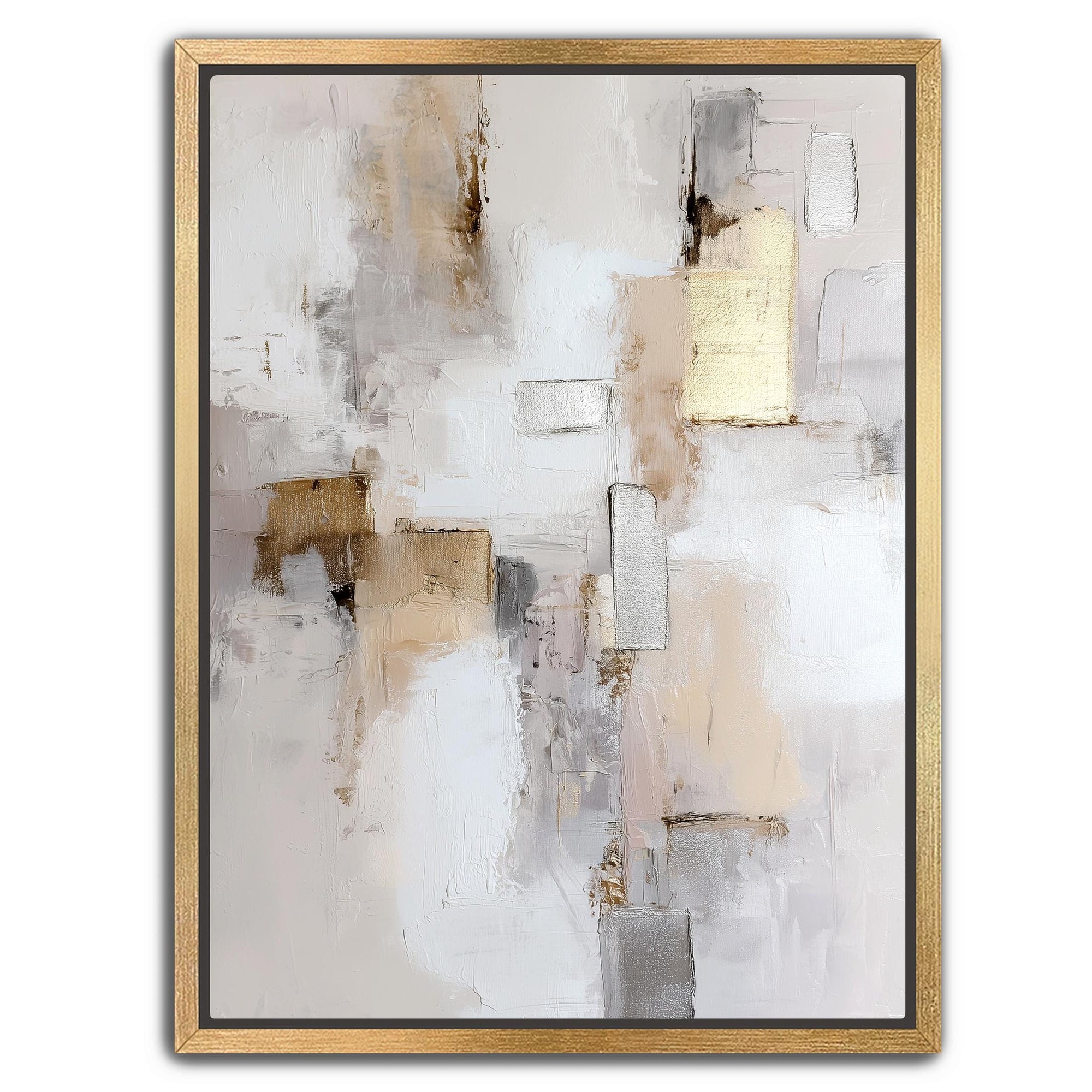 organic modern gold silver abstract painting