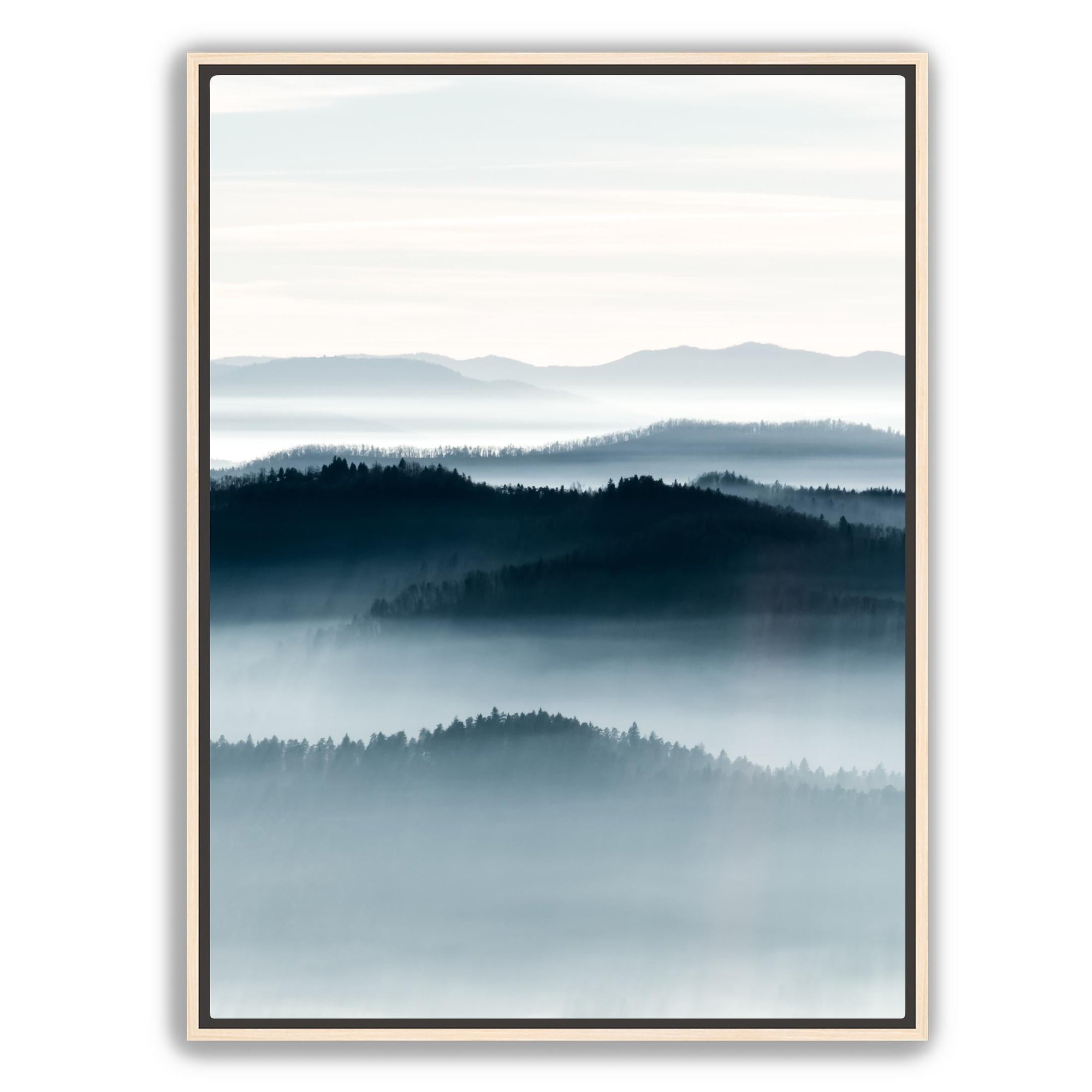Neutral mountain landscape artwork for modern interiors