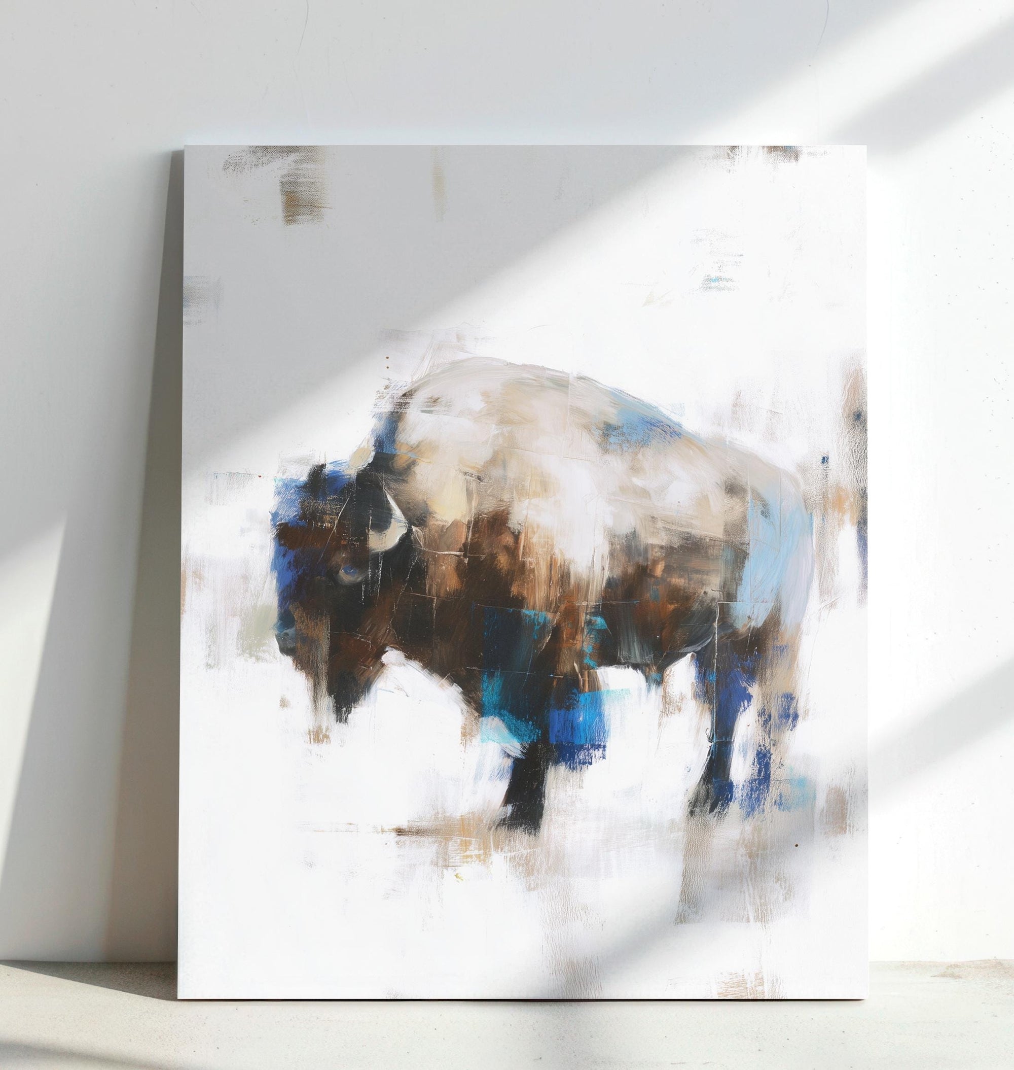 Textured animal wall art with layered paint