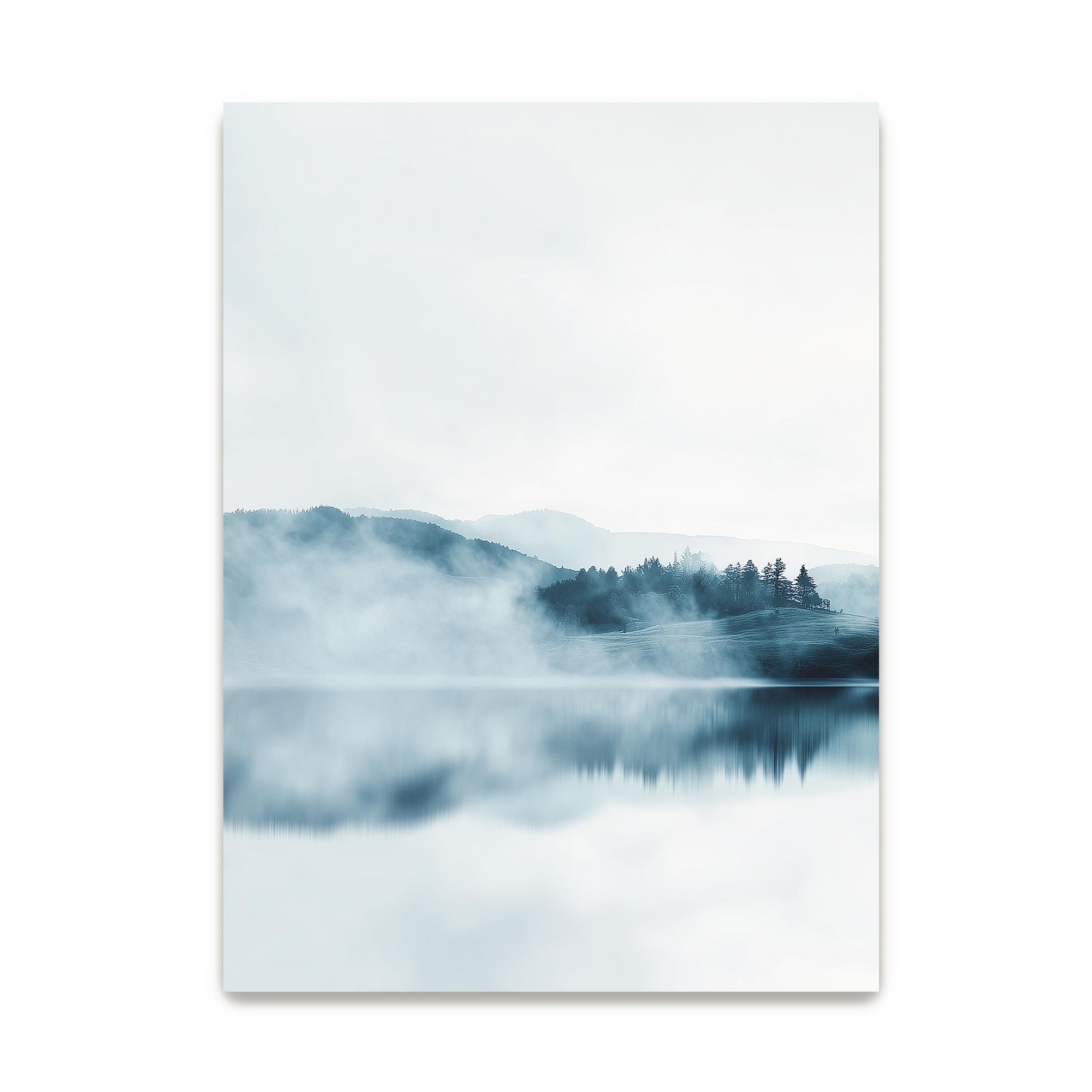 framed canvas forest reflection wall art