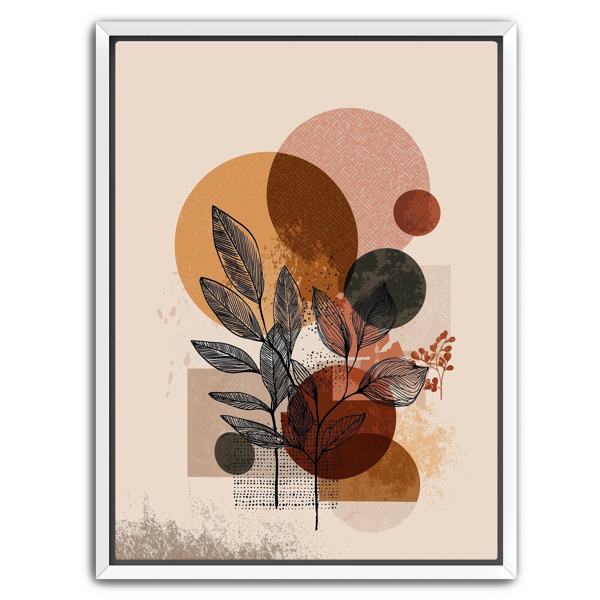 Floating canvas abstract botanical wall art
