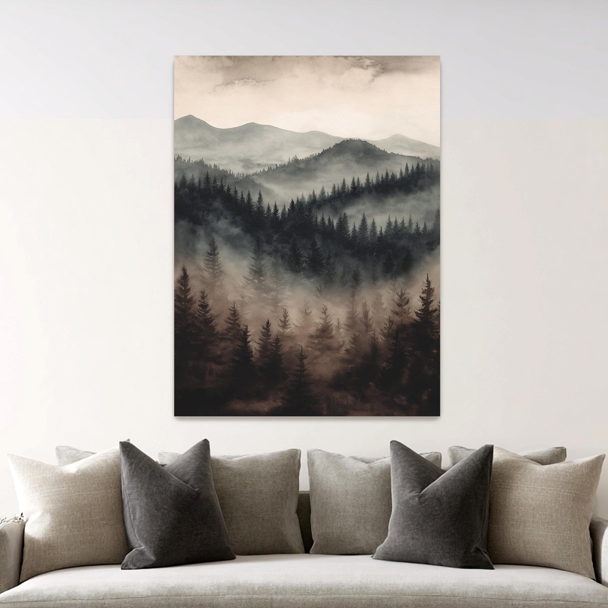 pine tree landscape wall art