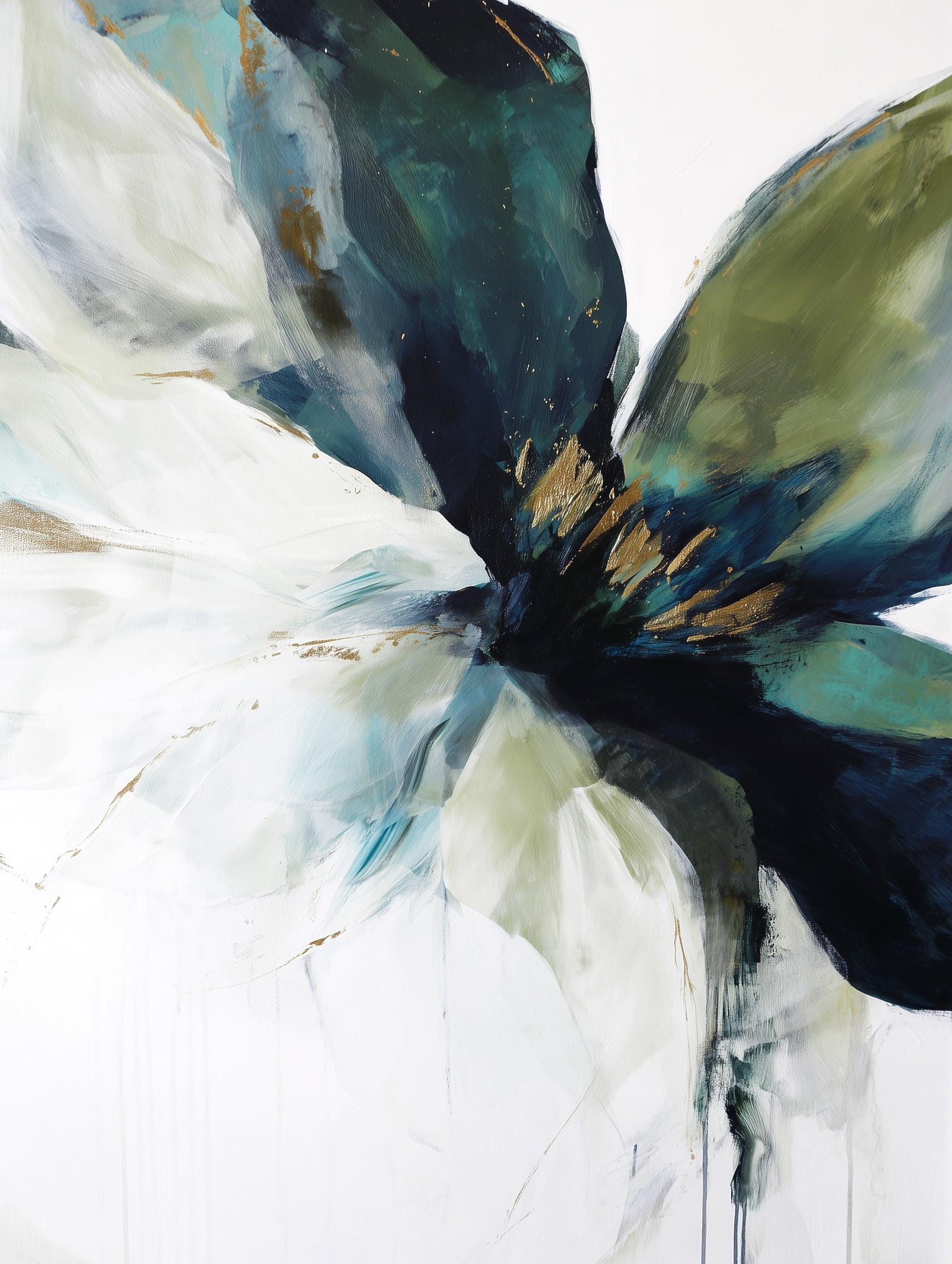 green and metallic abstract floral print oversize