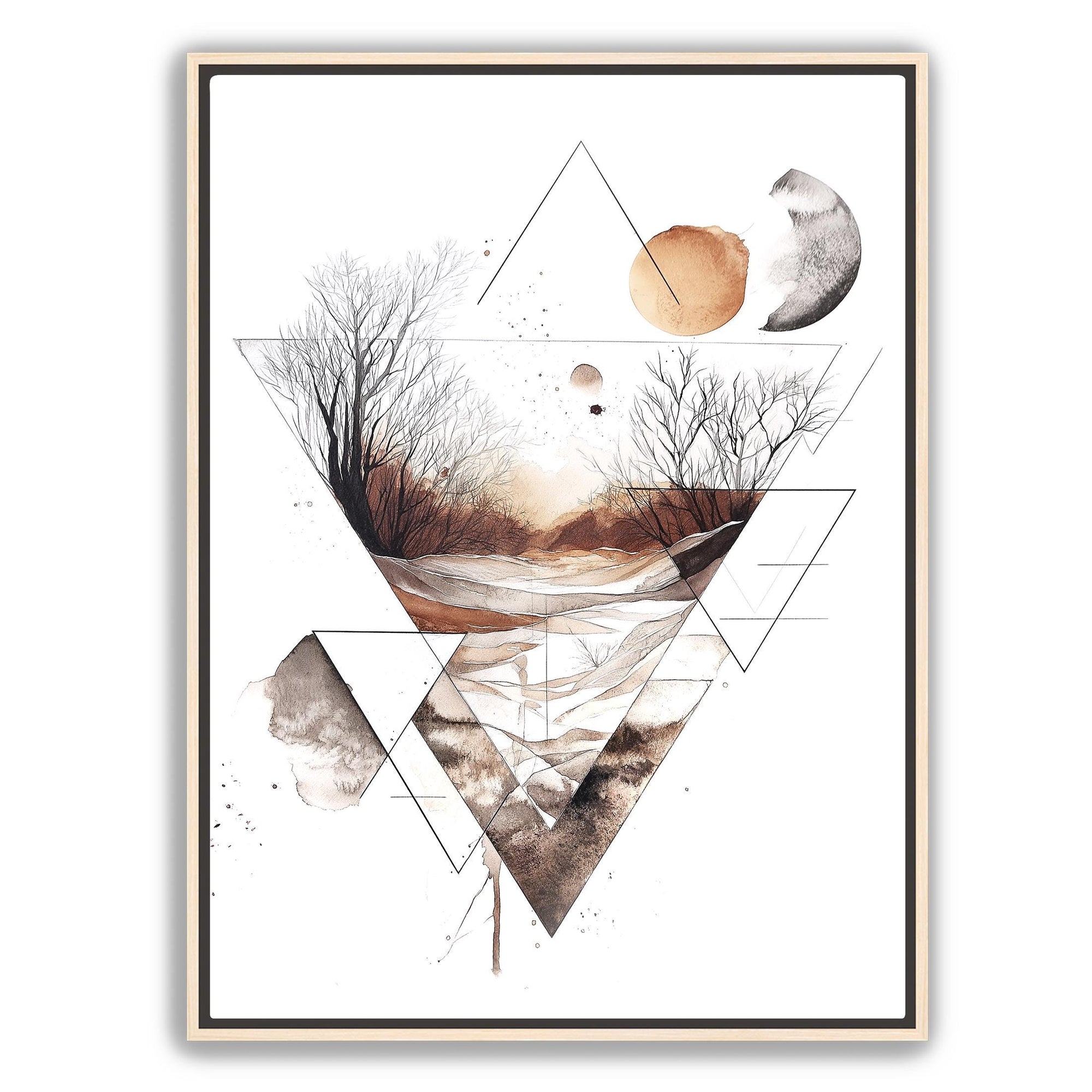 earth tone geometric landscape art