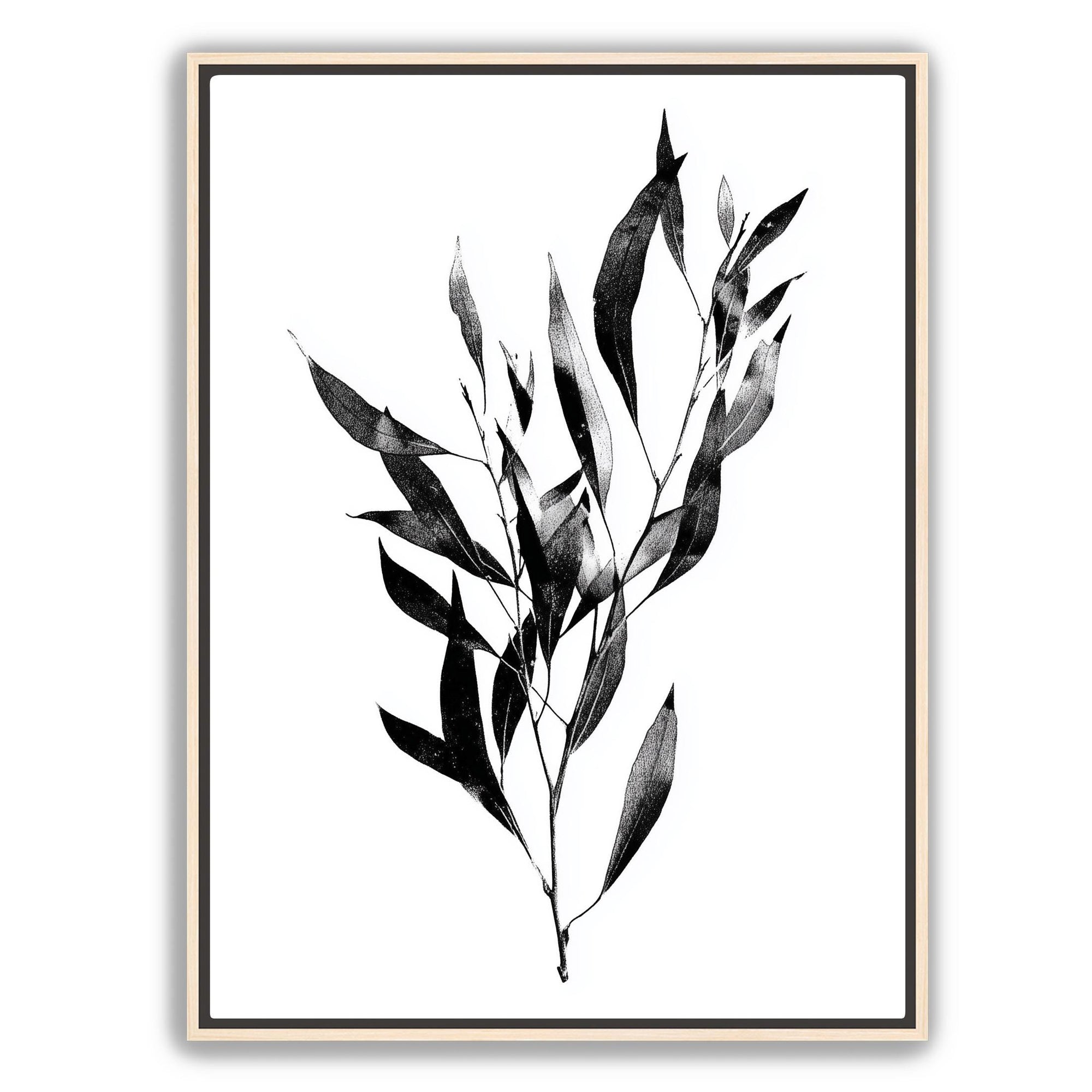 minimalist botanical print with pressed leaf texture