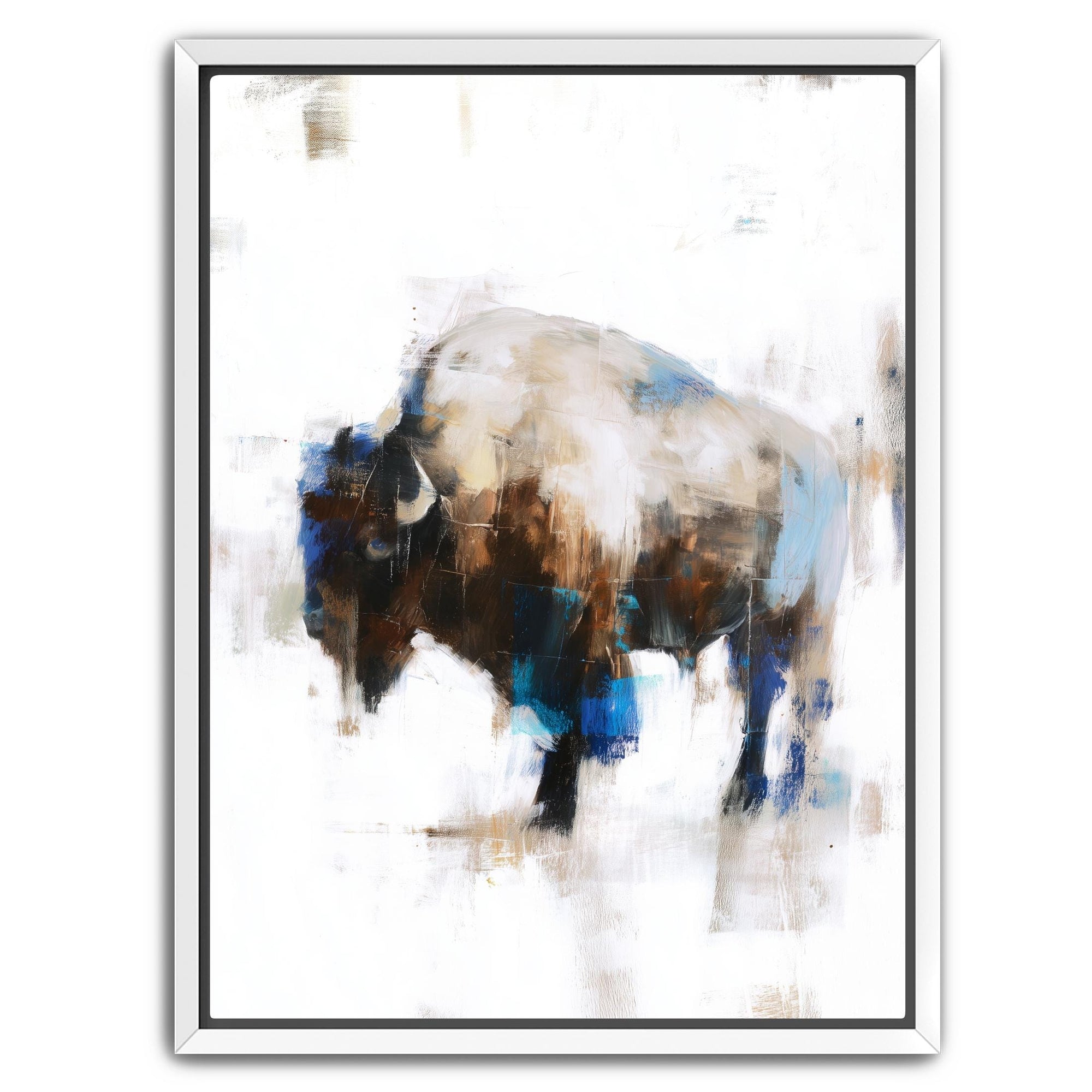 Neutral bison wall art for rustic interiors