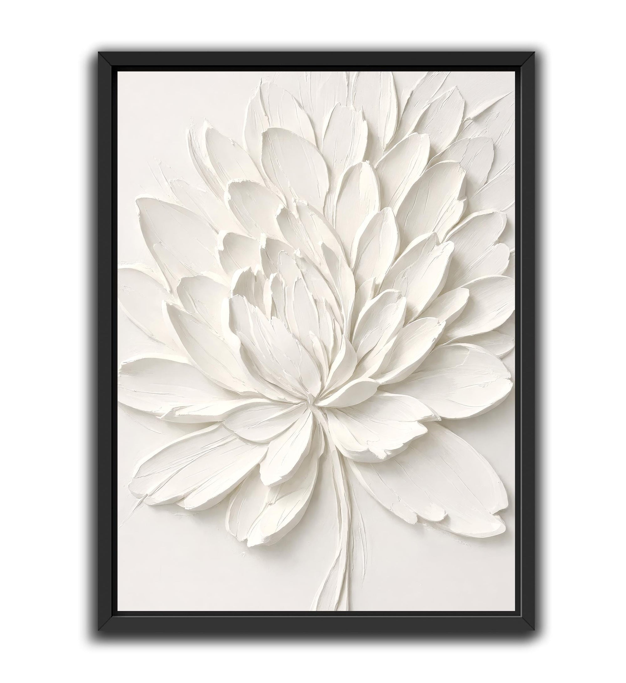 Neutral floral wall art in white and soft beige tones