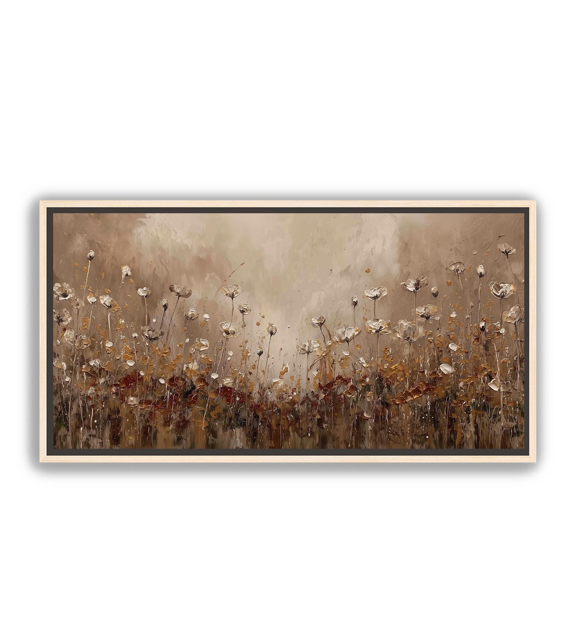 large neutral floral canvas artwork