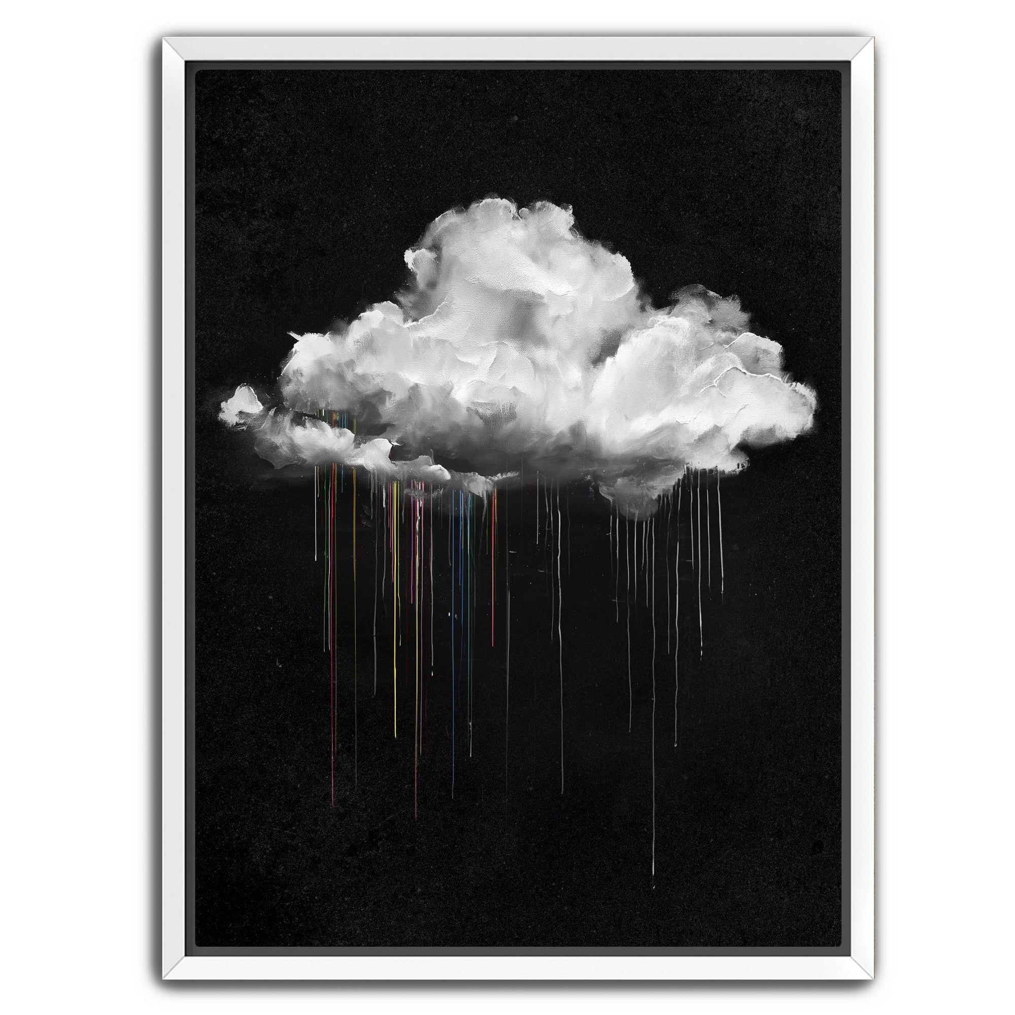 Modern drip art cloud canvas print