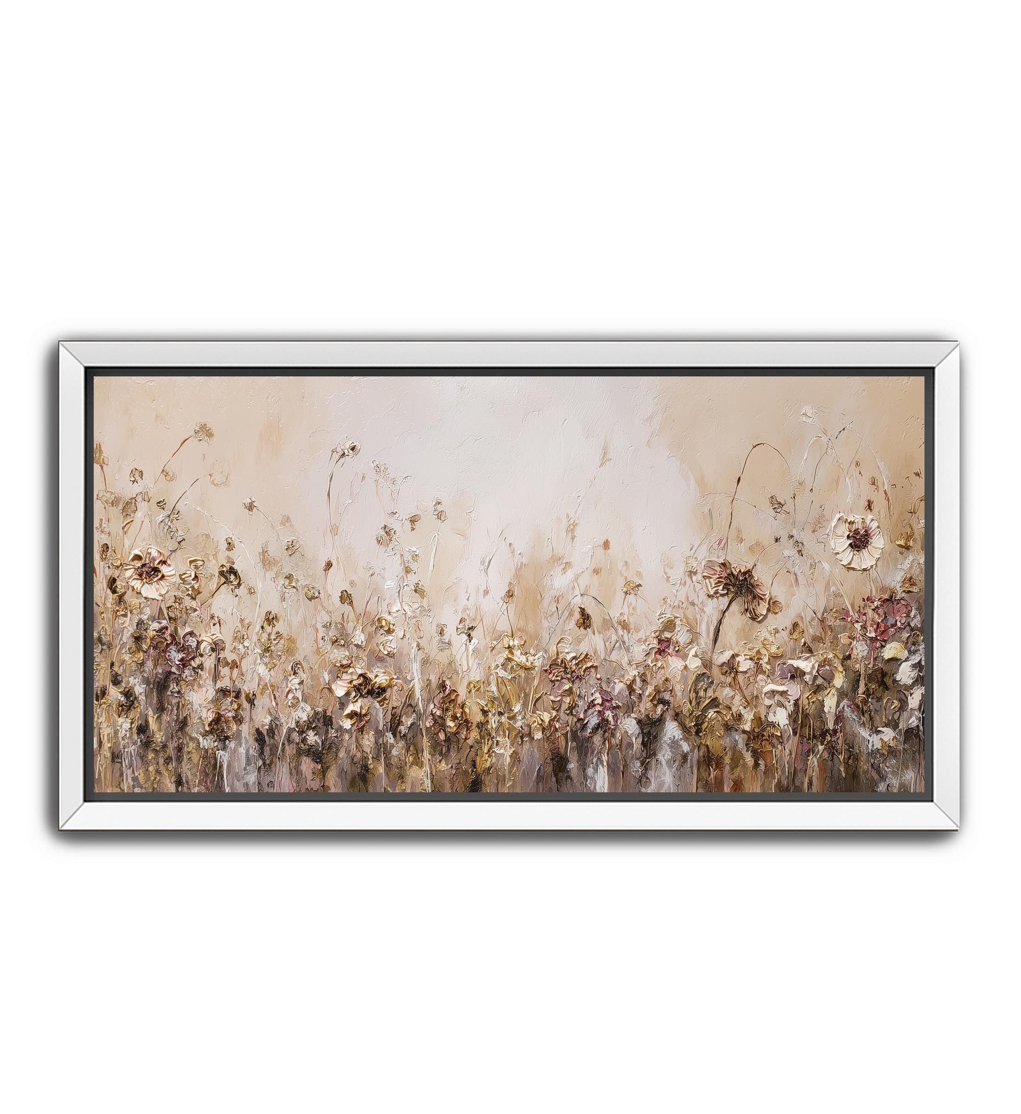 Textured farmhouse flower wall art print