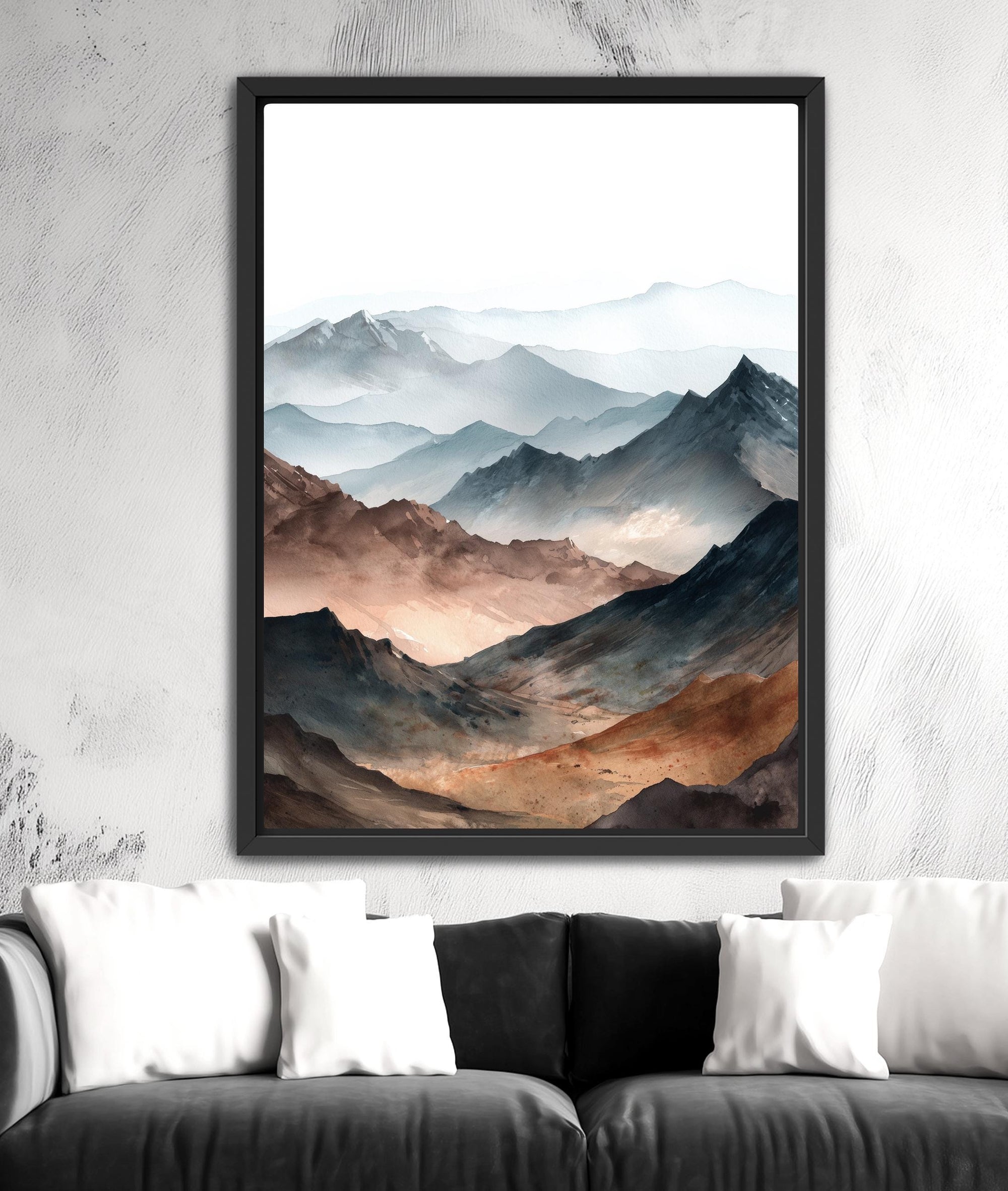 Layered mountain landscape art print
