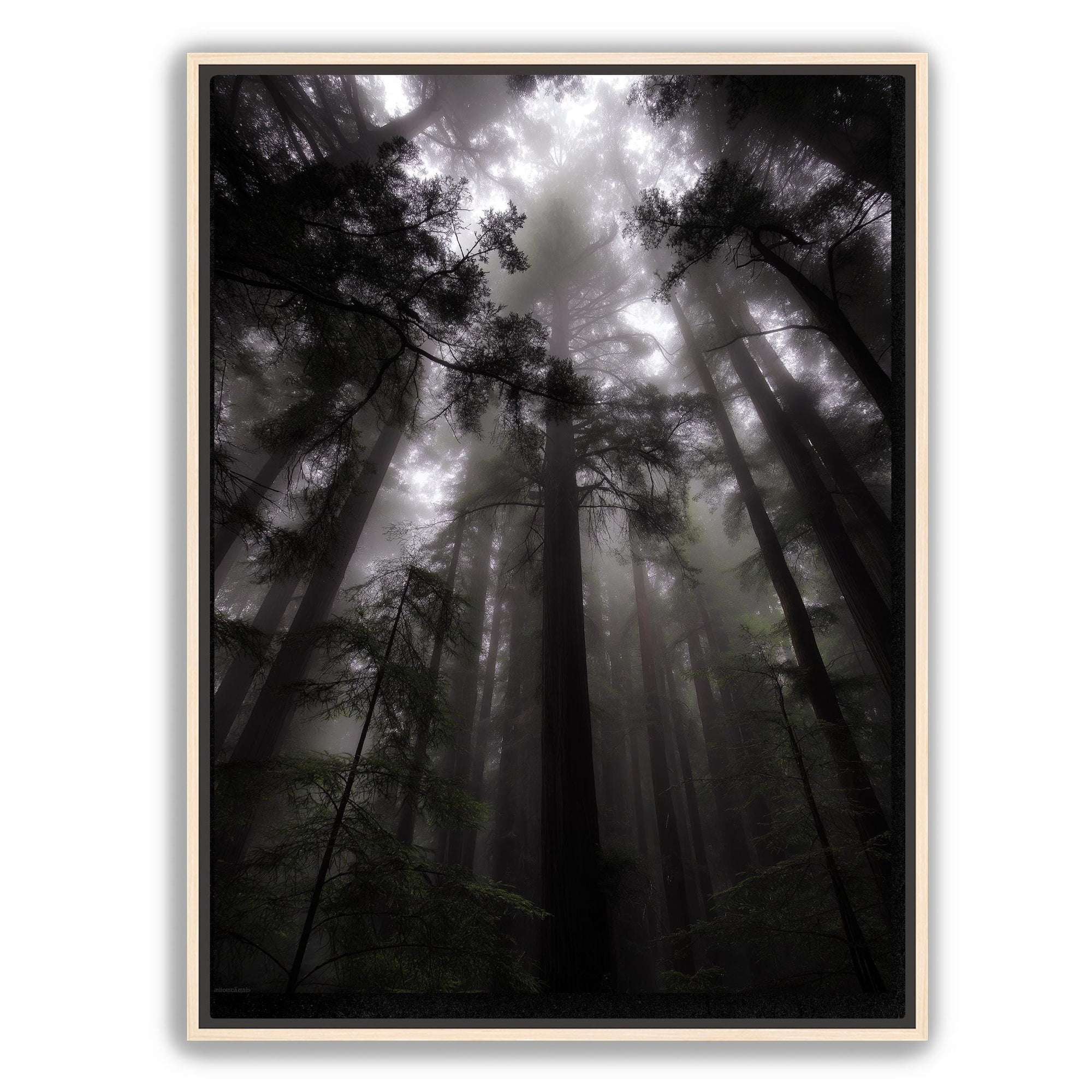 Moody woodland wall art vertical print