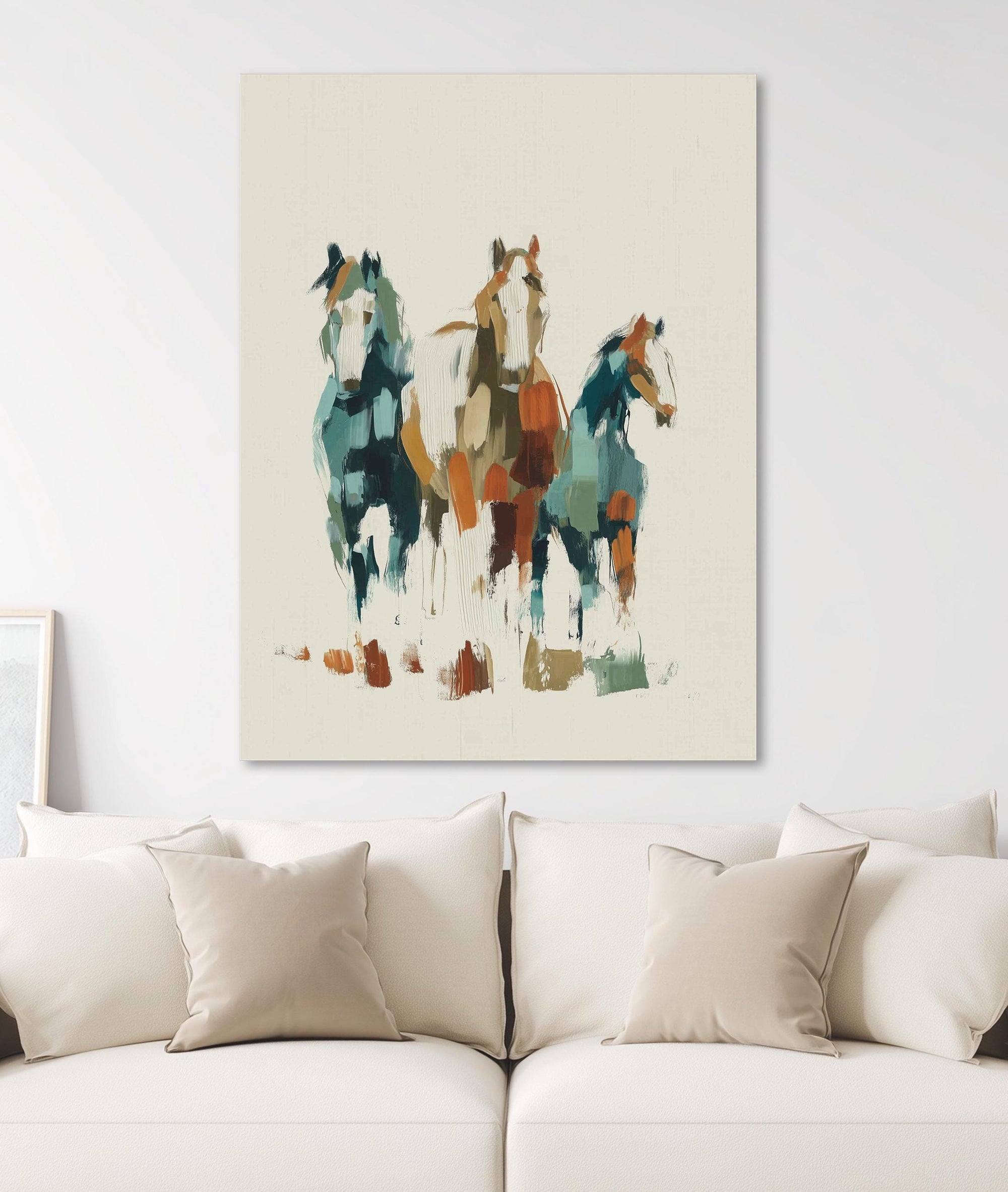 Three horses abstract artwork