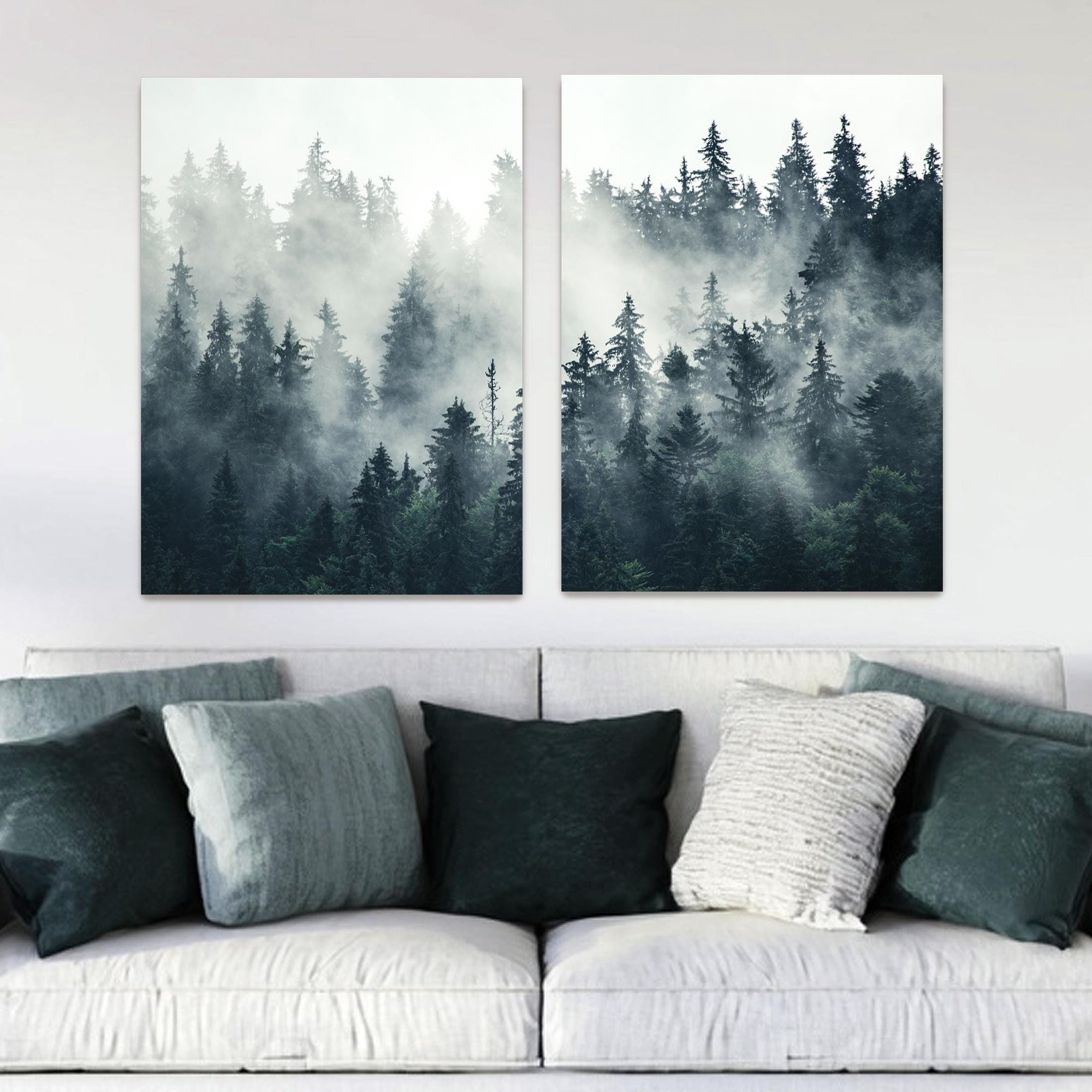 Misty Pine Forest Wall Art