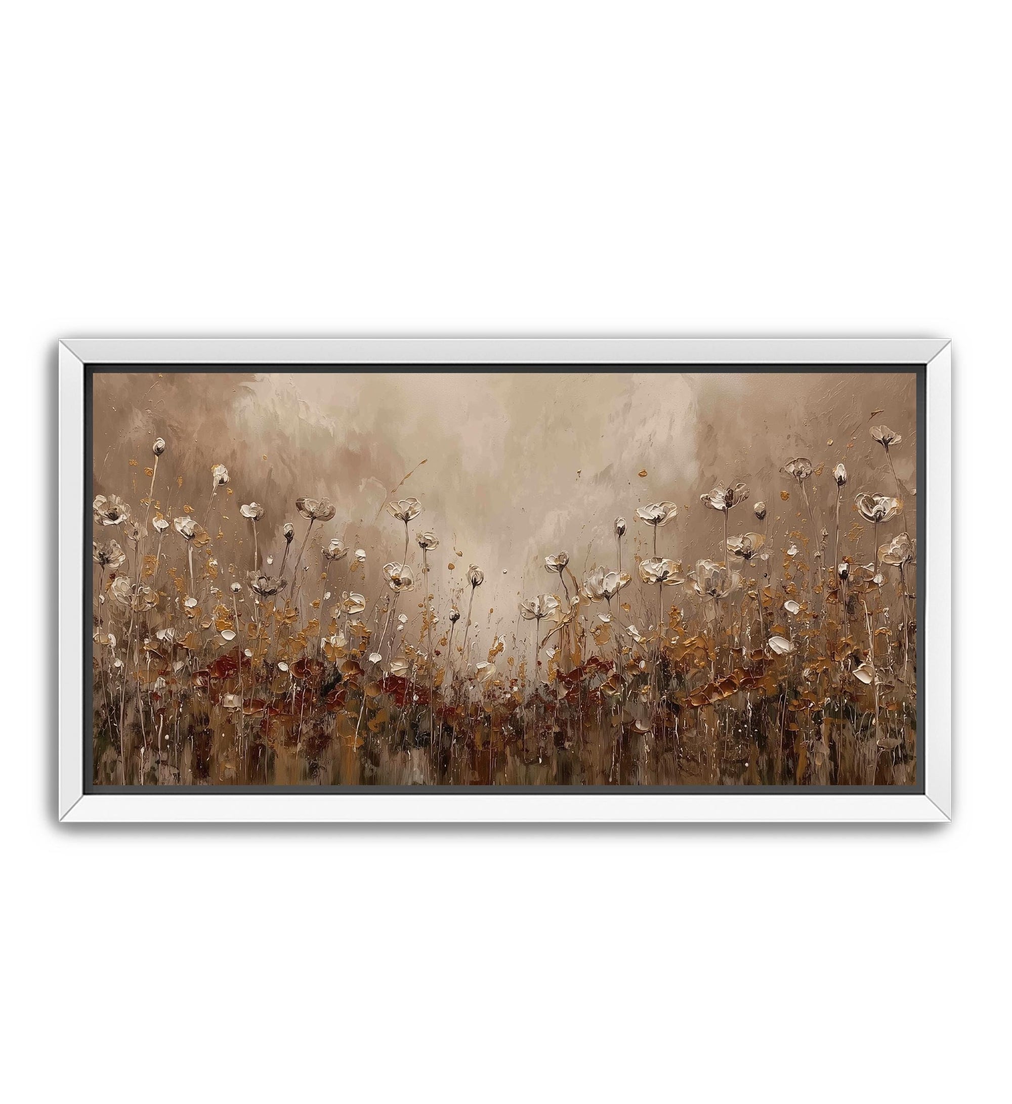 horizontal flower painting canvas
