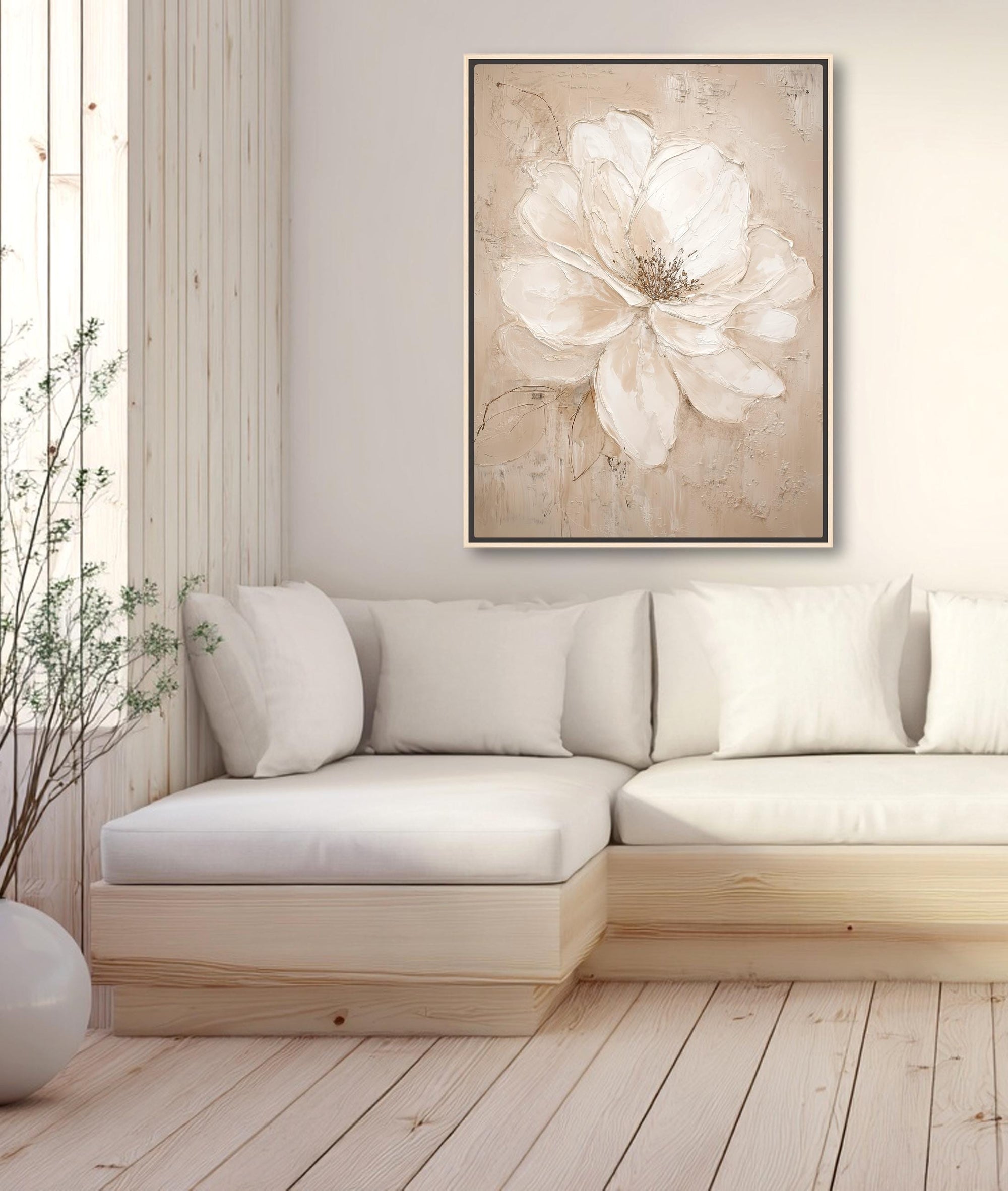 Close-up of white flower brushstroke texture