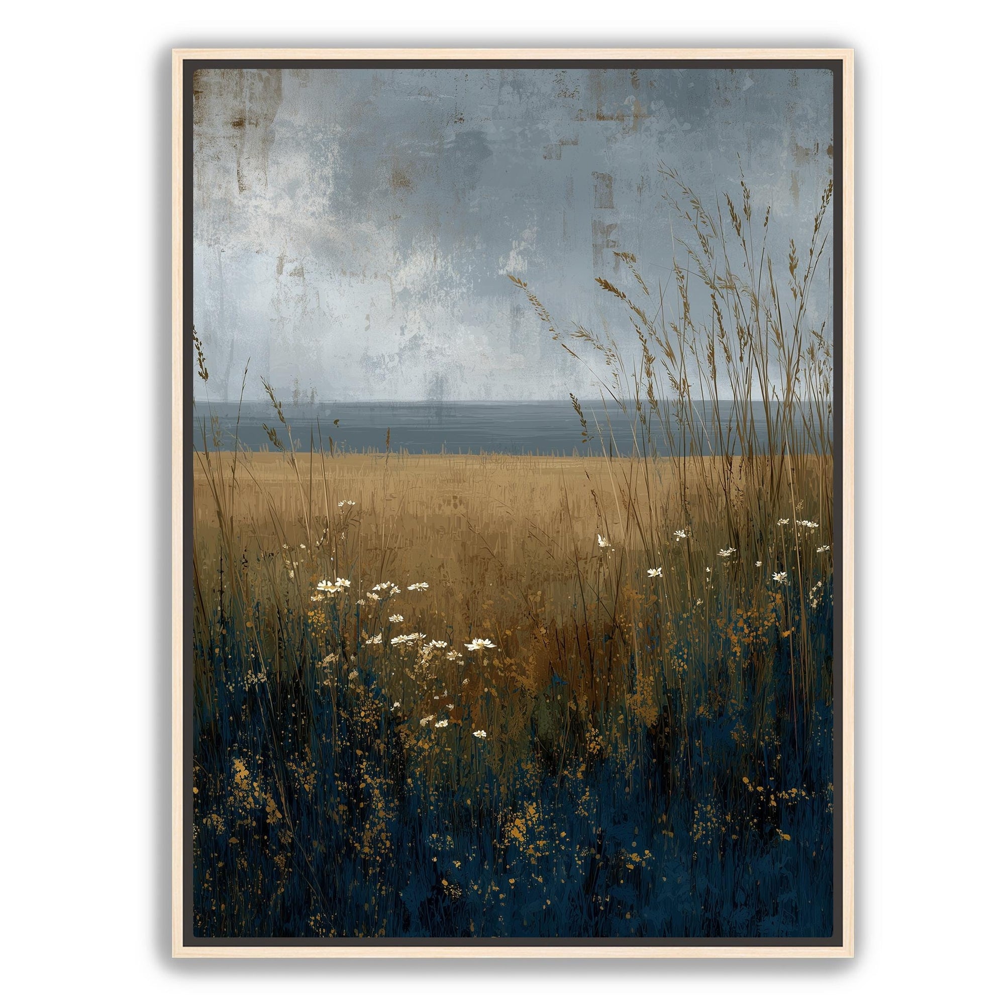 Floating canvas coastal wall art ready to hang