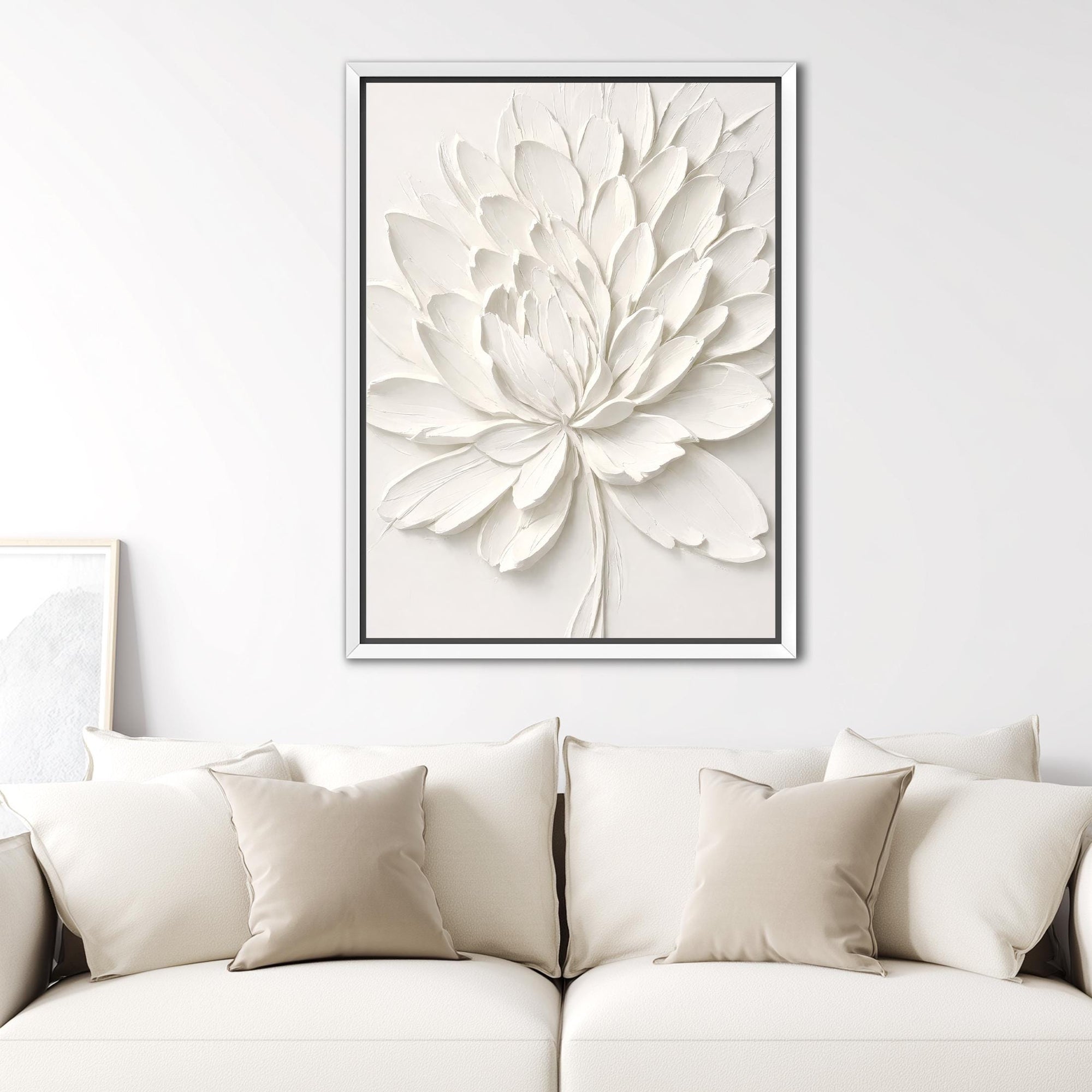 Textured impasto flower print for modern farmhouse decor