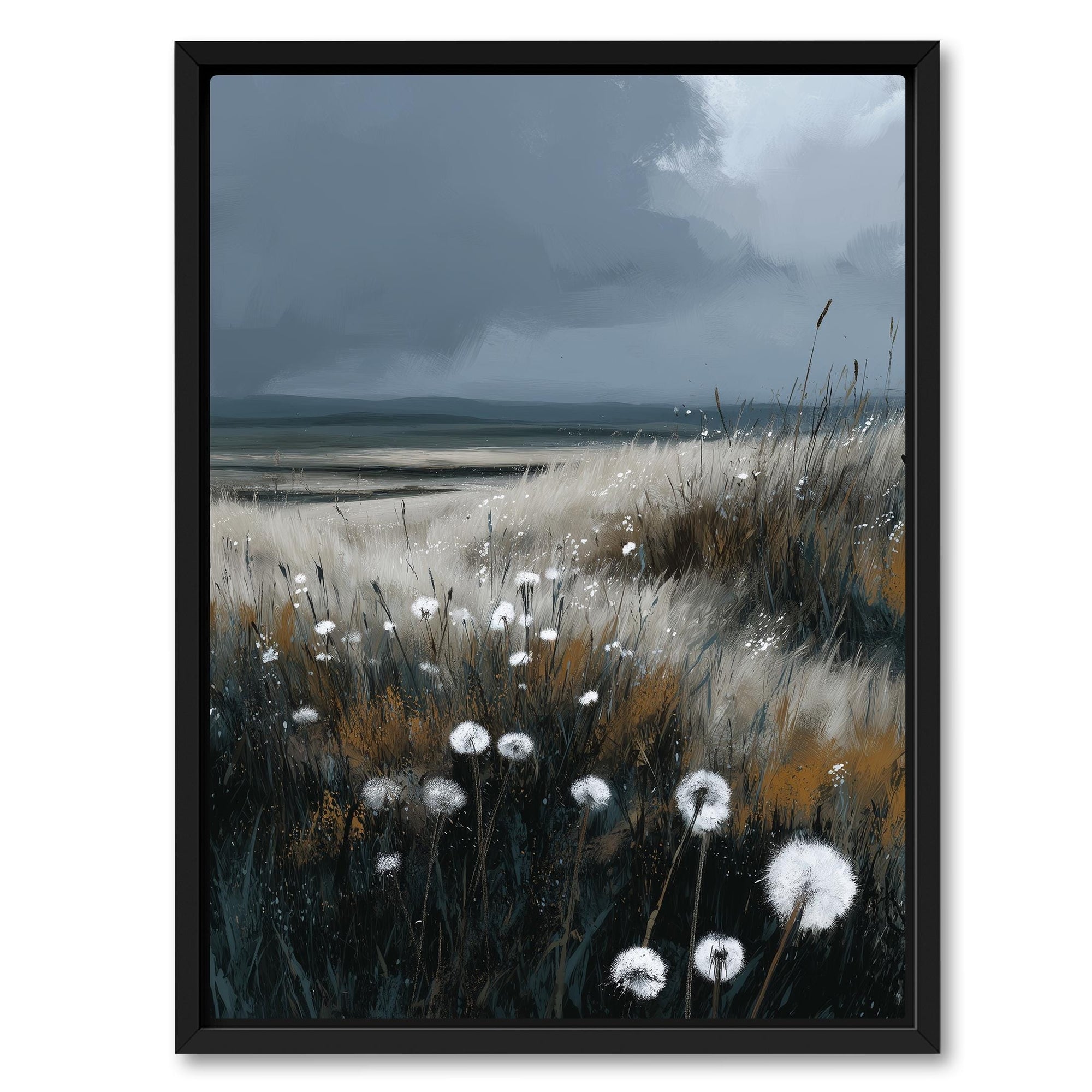 Moody meadow wall decor for minimalist home