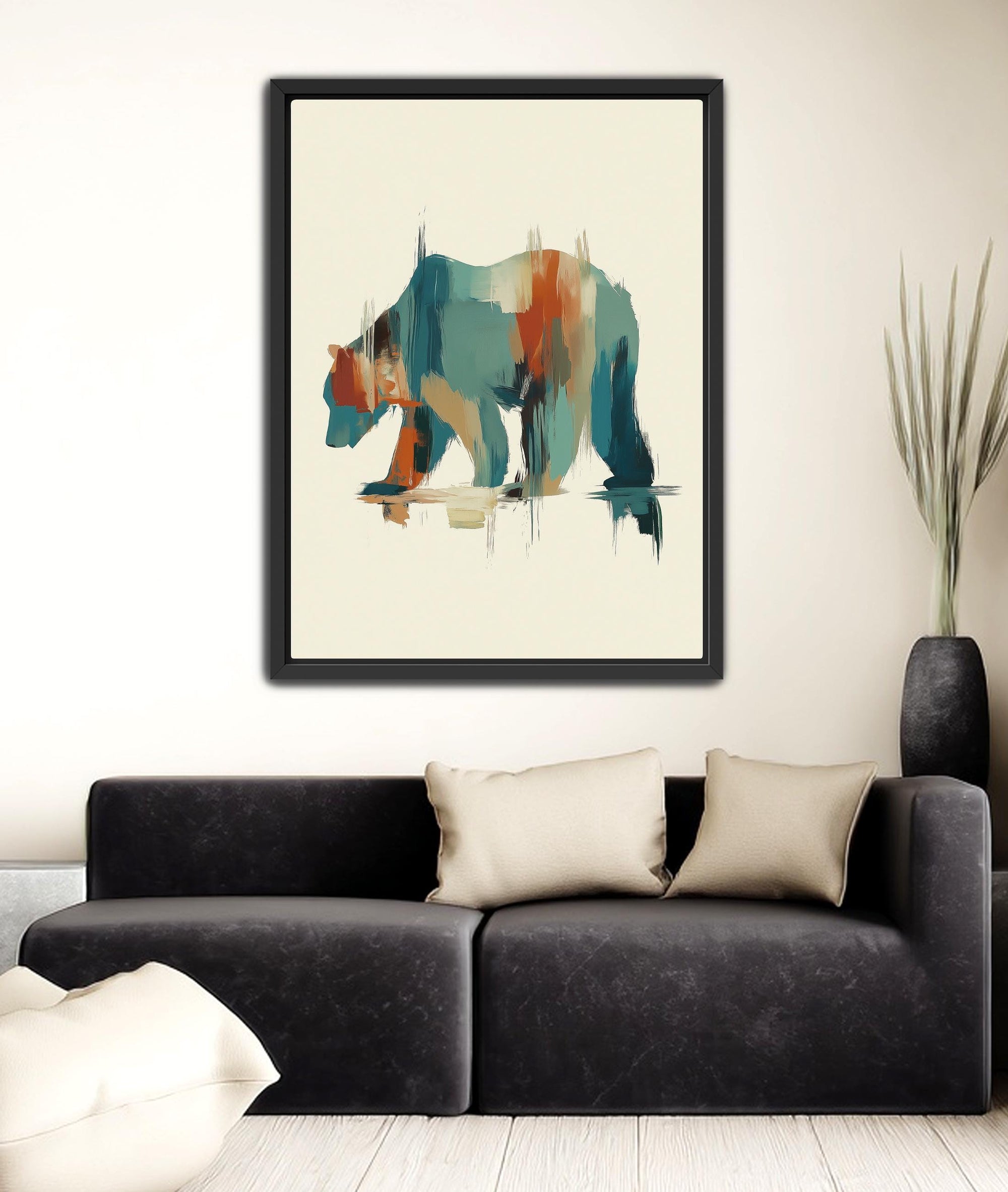 Bear silhouette abstract artwork