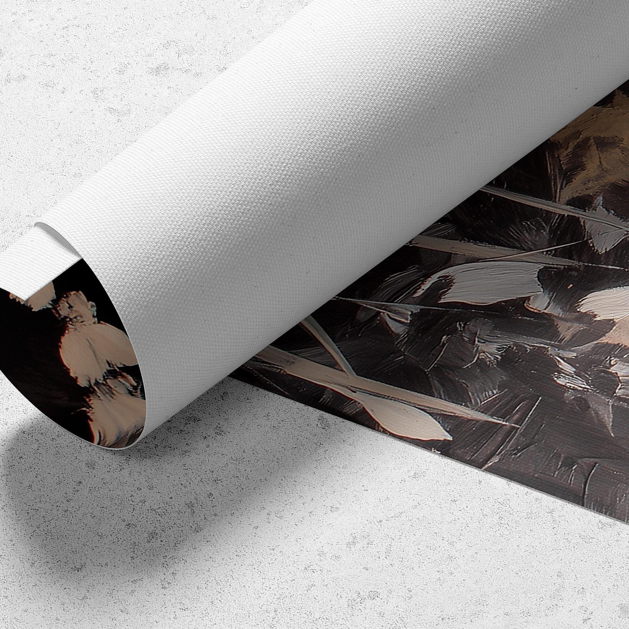 neutral nature painting rolled canvas detail print