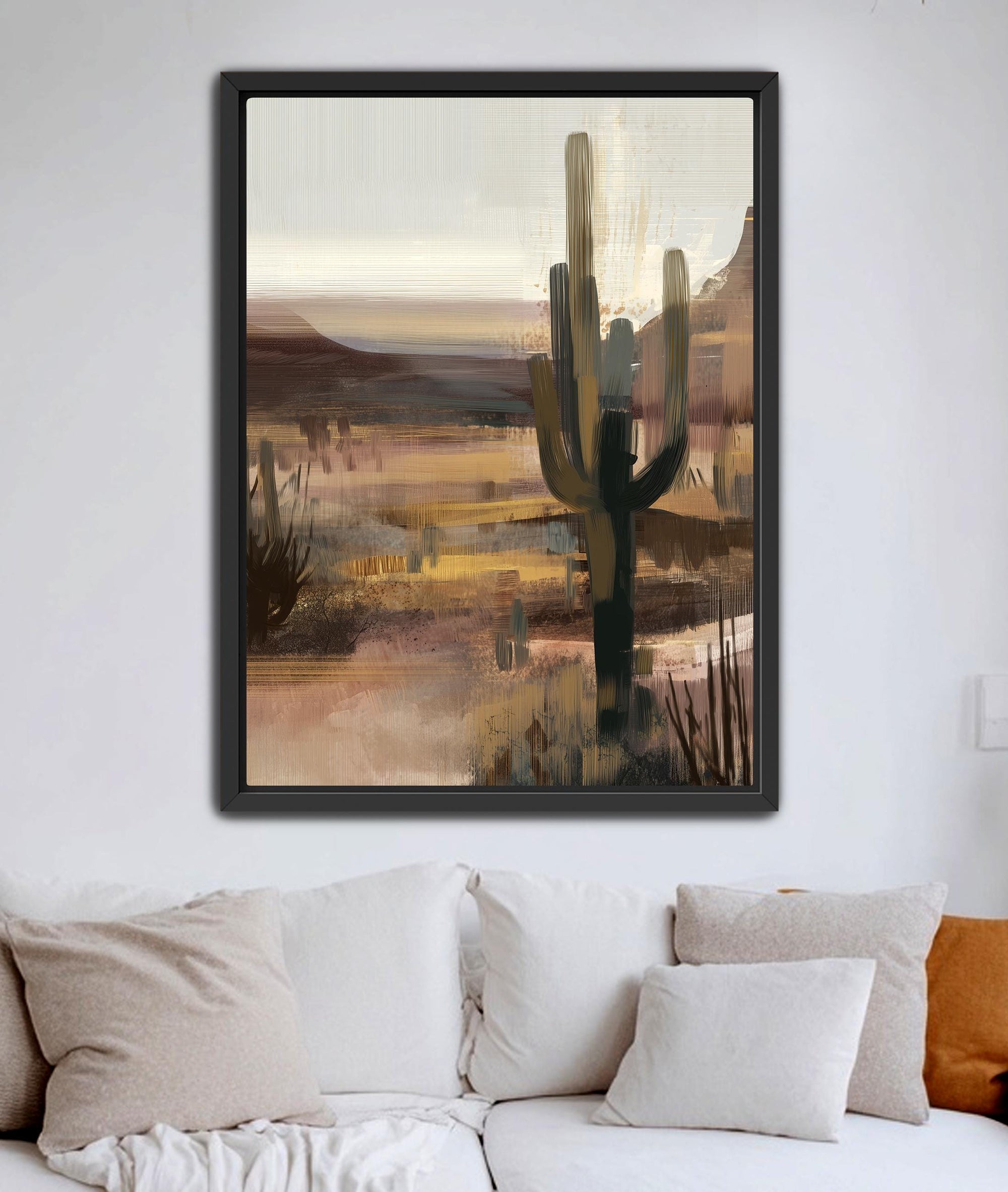 Cozy desert wall decor in neutral colors