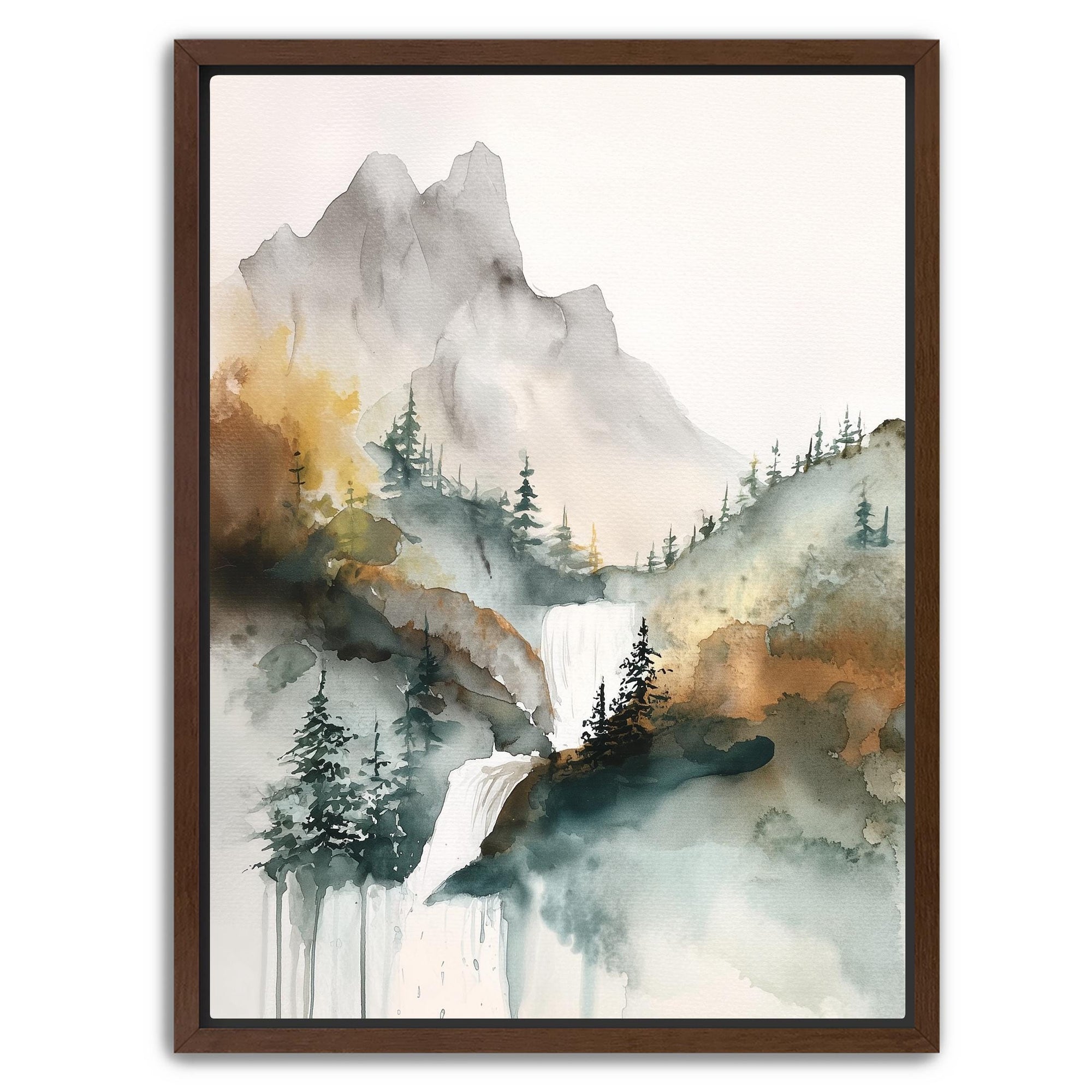 watercolor waterfall painting