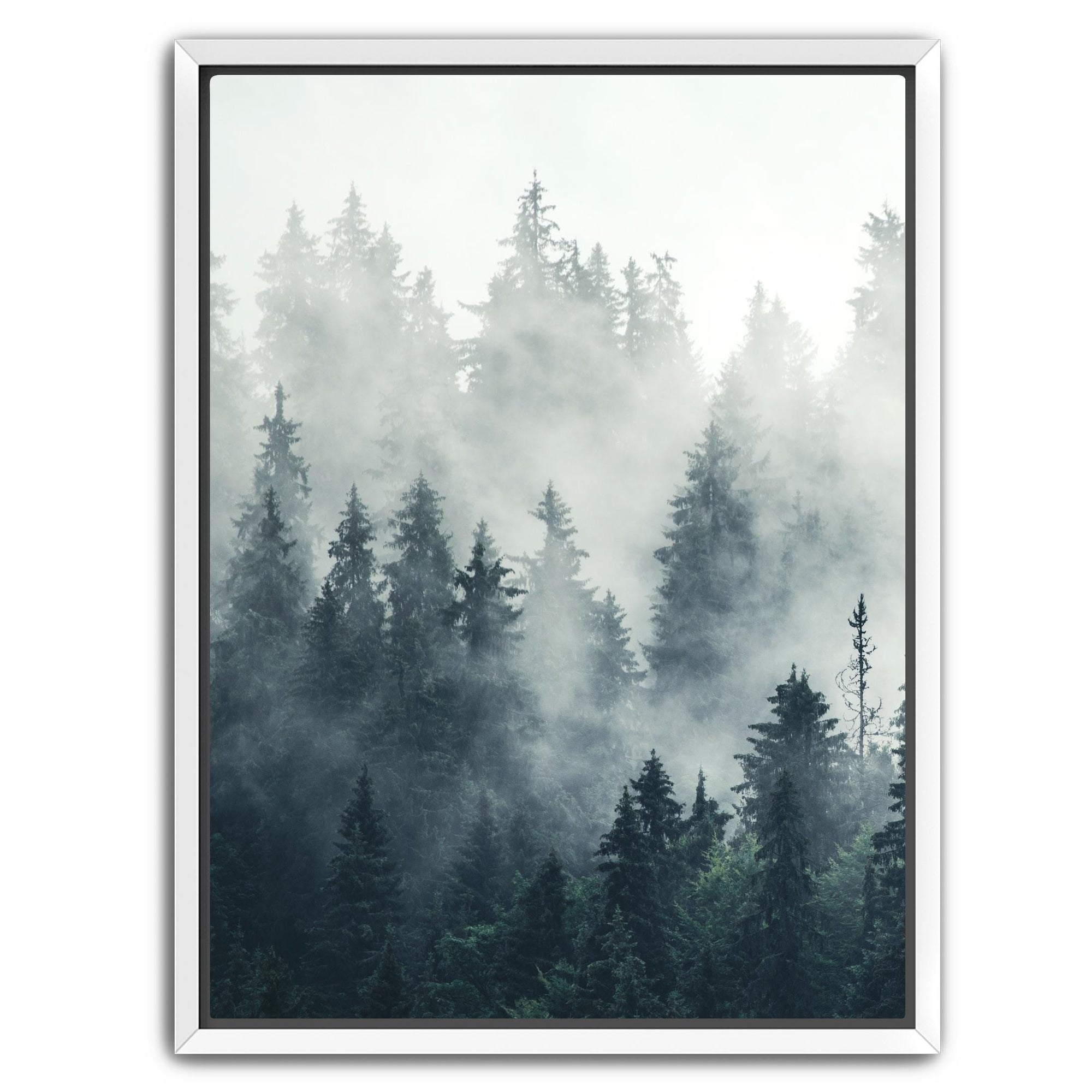 framed forest canvas set ready to hang white frame