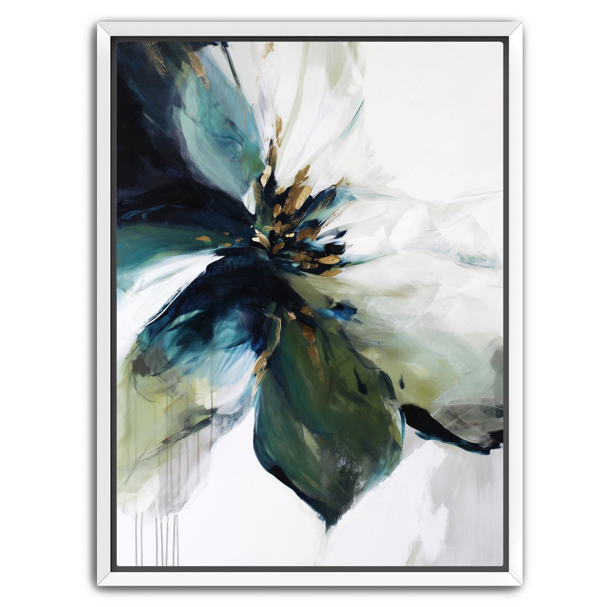 green botanical abstract wall art
