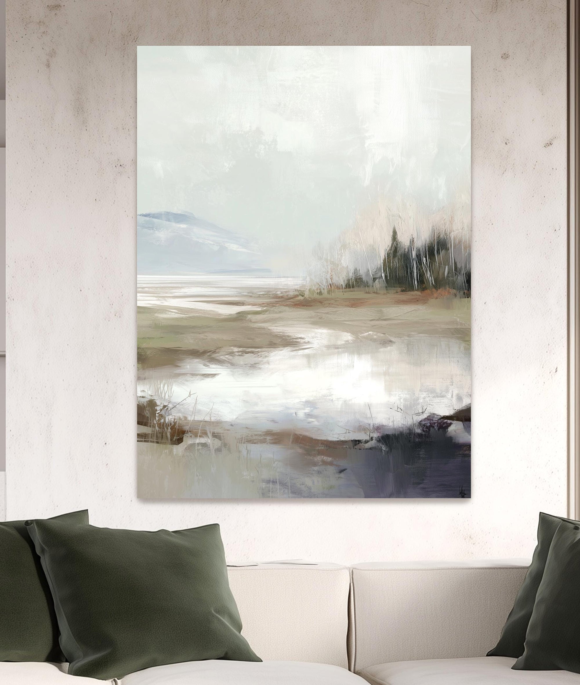 mountain valley lake artwork