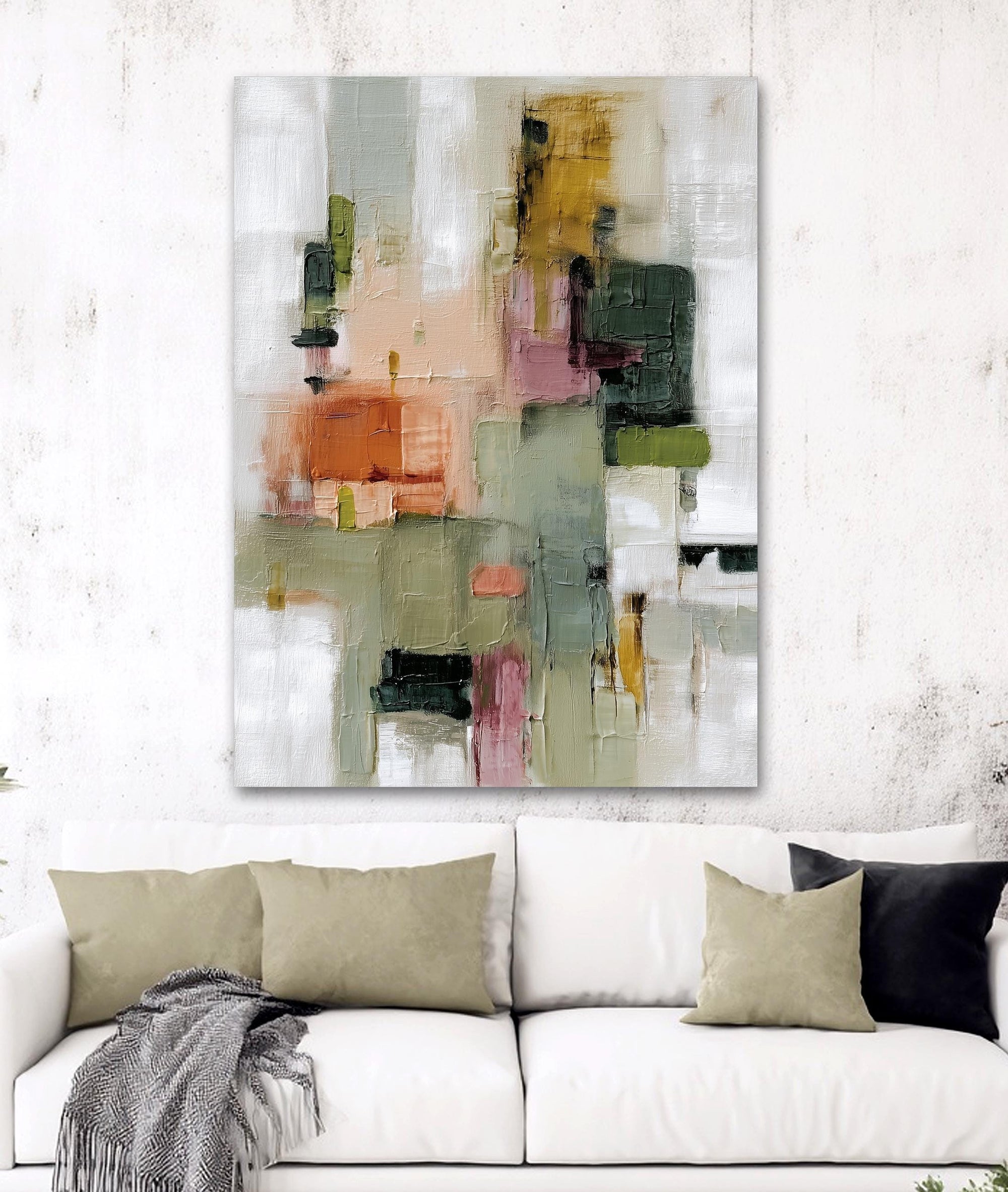 Modern color block wall art