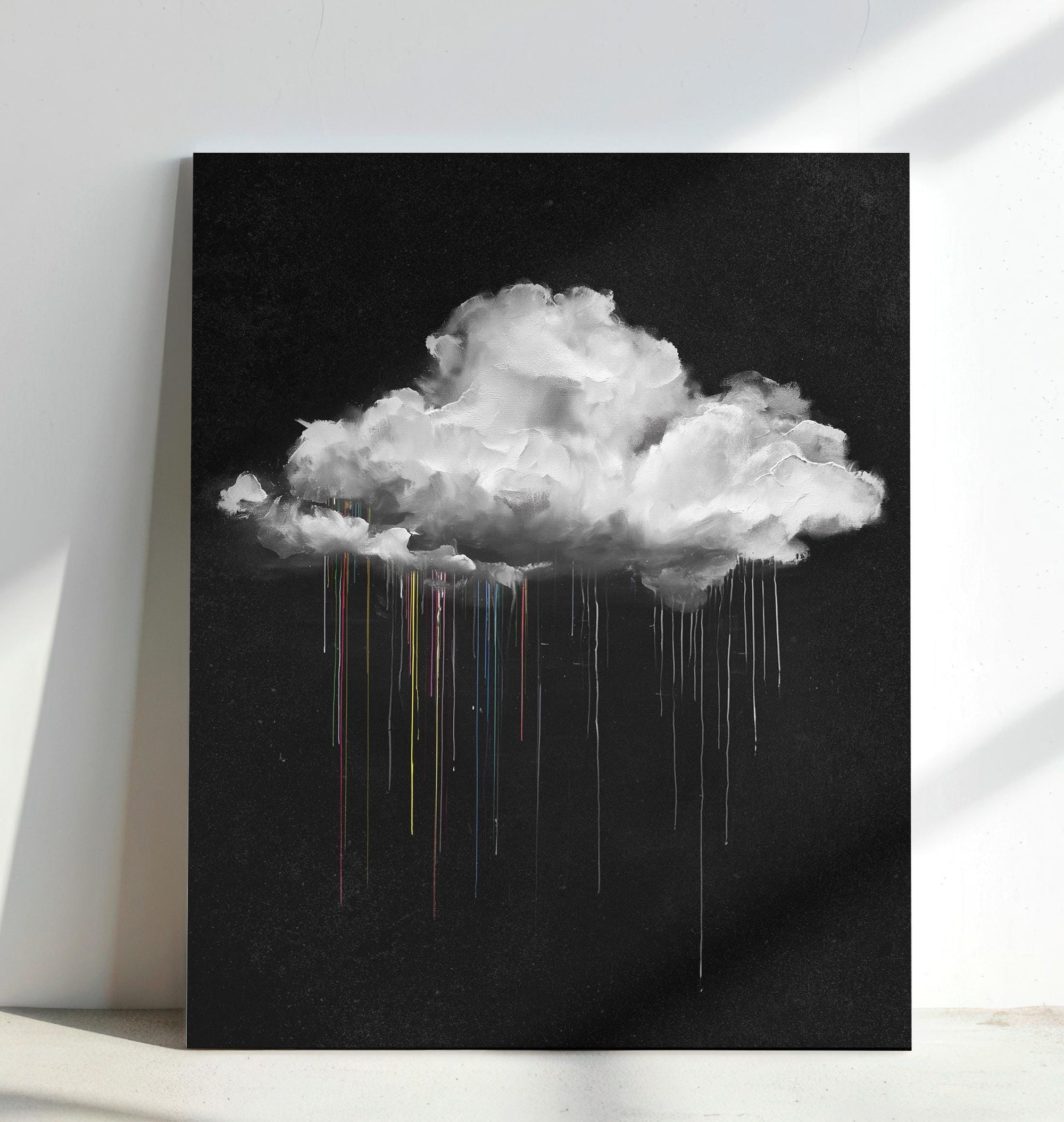 dripping cloud urban art stretched canvas print lifestyle image