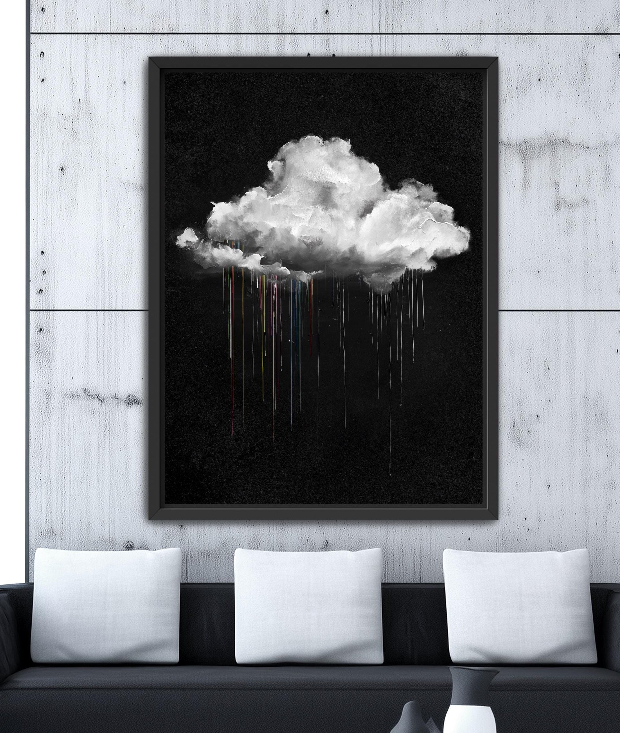 Minimalist black background wall art