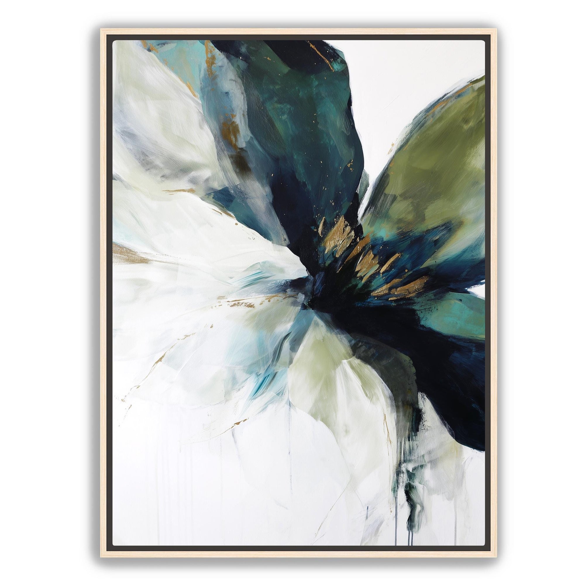 painterly green floral artwork set