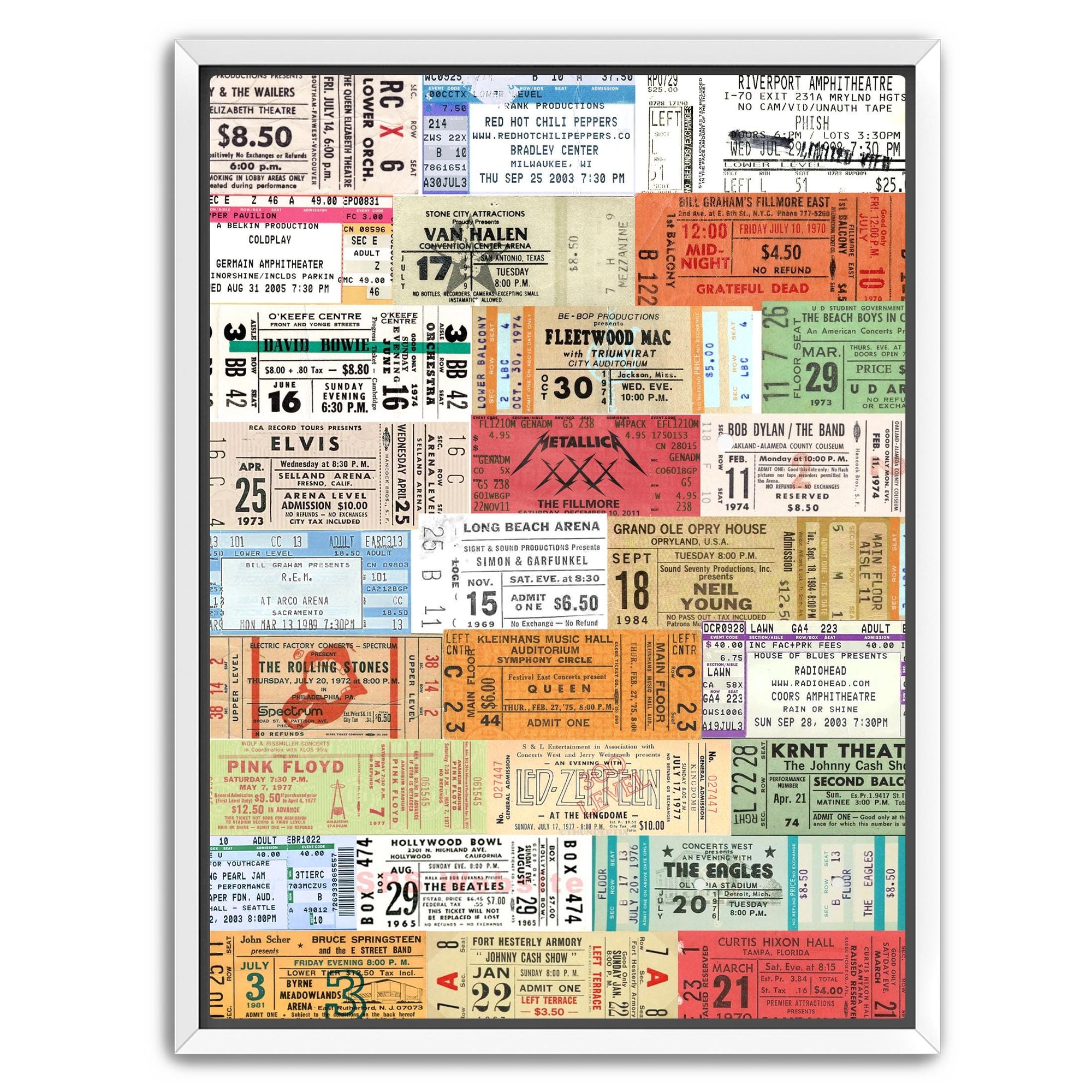 Concert ticket wall art poster for music room or studio