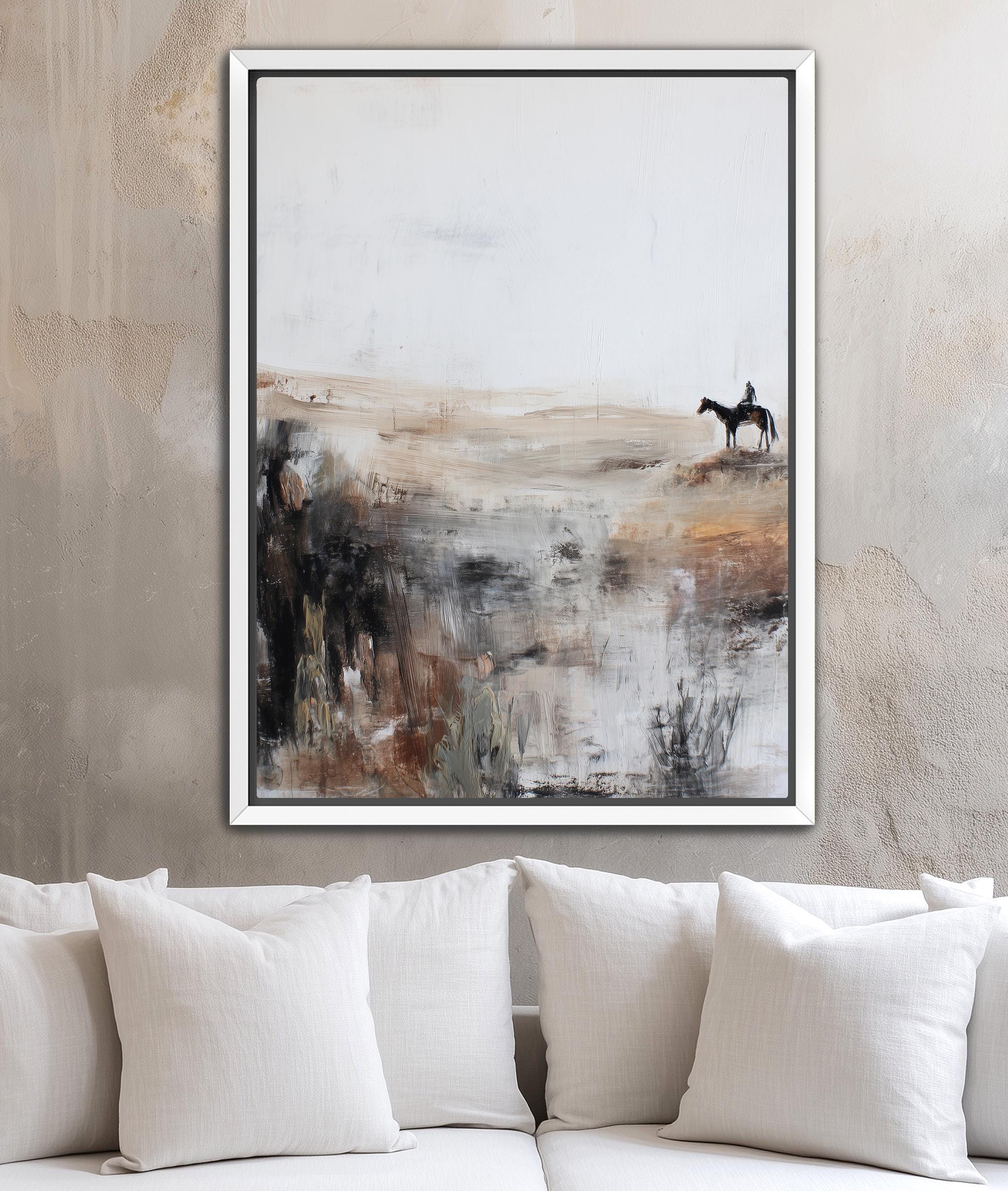 Abstract Horse & Rider Wall Art | Black Cloud Creative