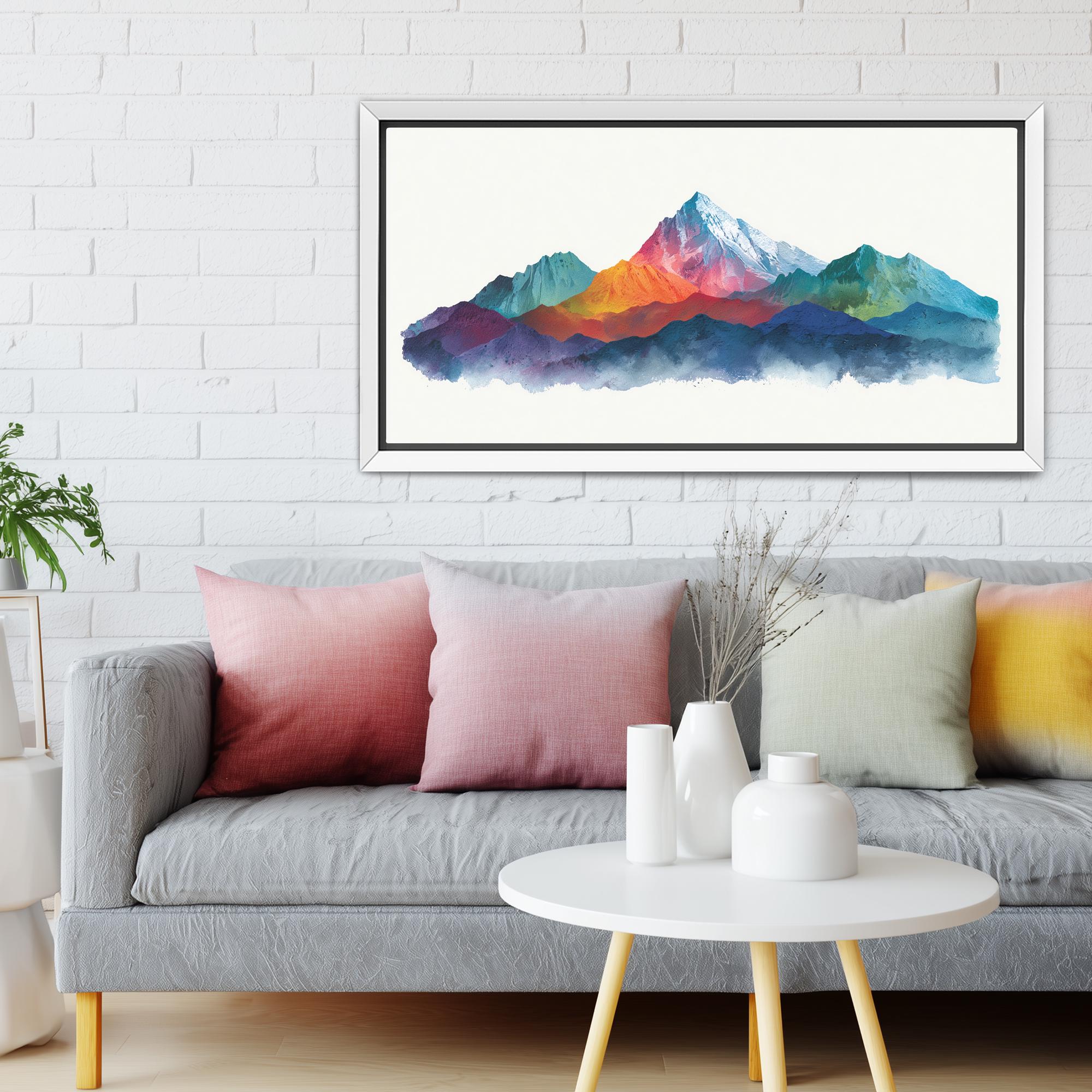 Rainbow mountain range canvas for kids nursery